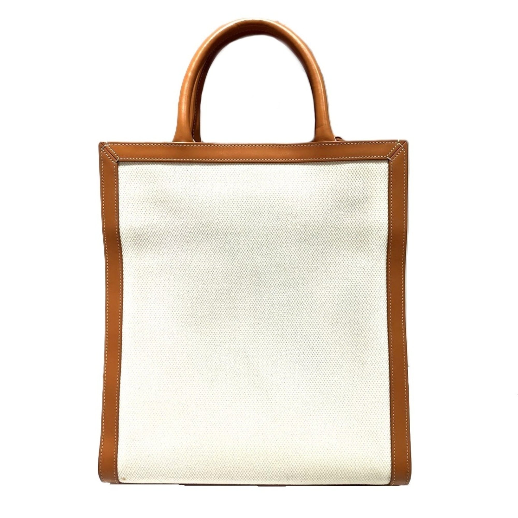 Celine White Canvas Leather Tote Bag (Pre-Owned)