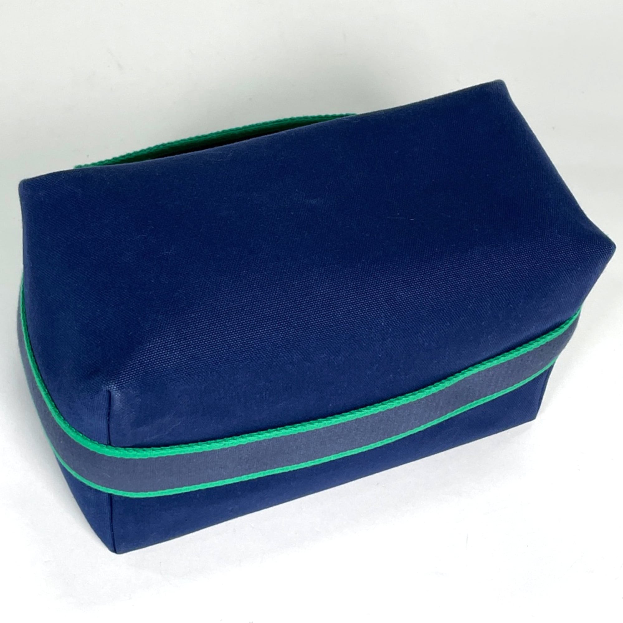 Hermes Black Green Navy Toile H Handbag (Pre-Owned)
