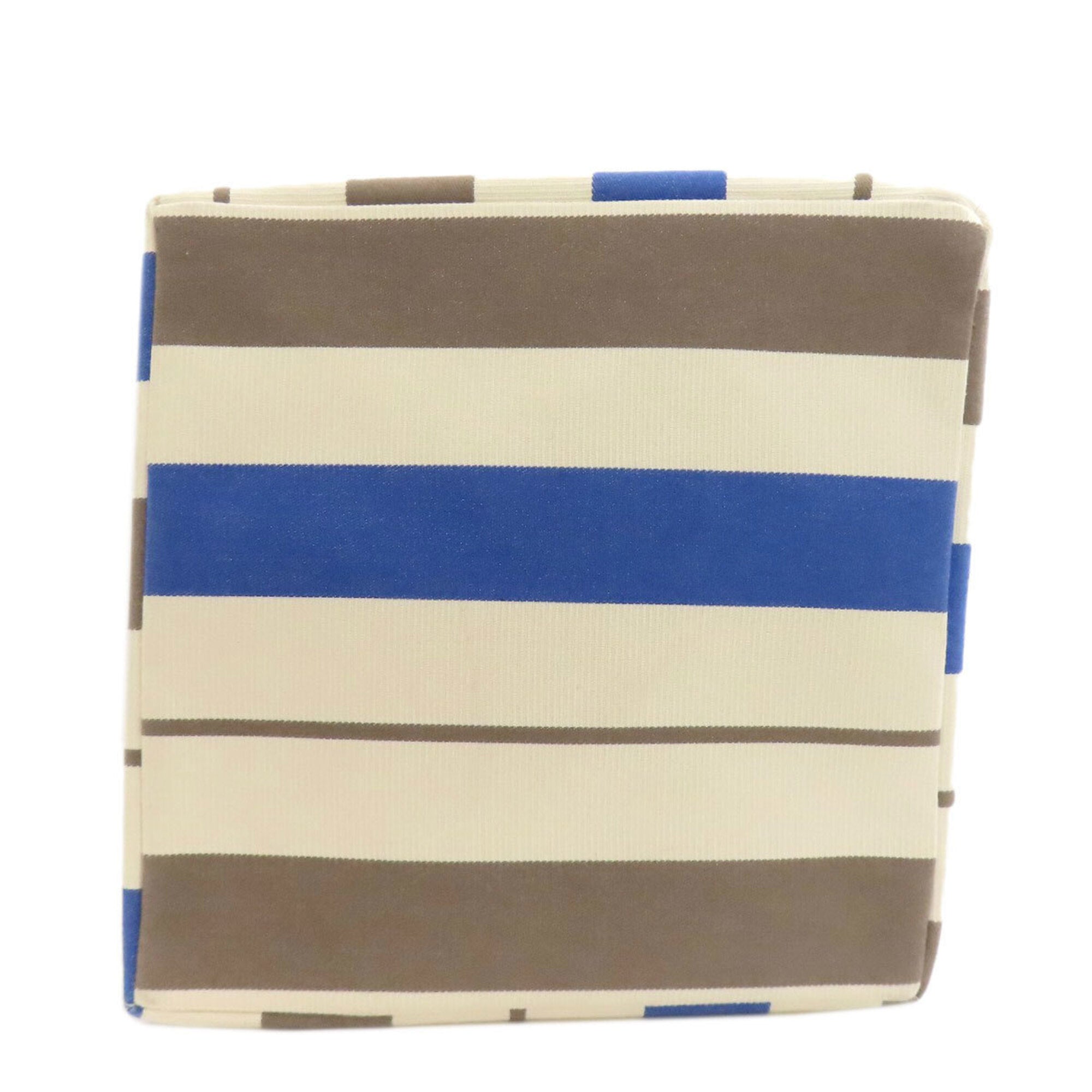 Hermes Blue Brown White Canvas Tote Bag (Pre-Owned)