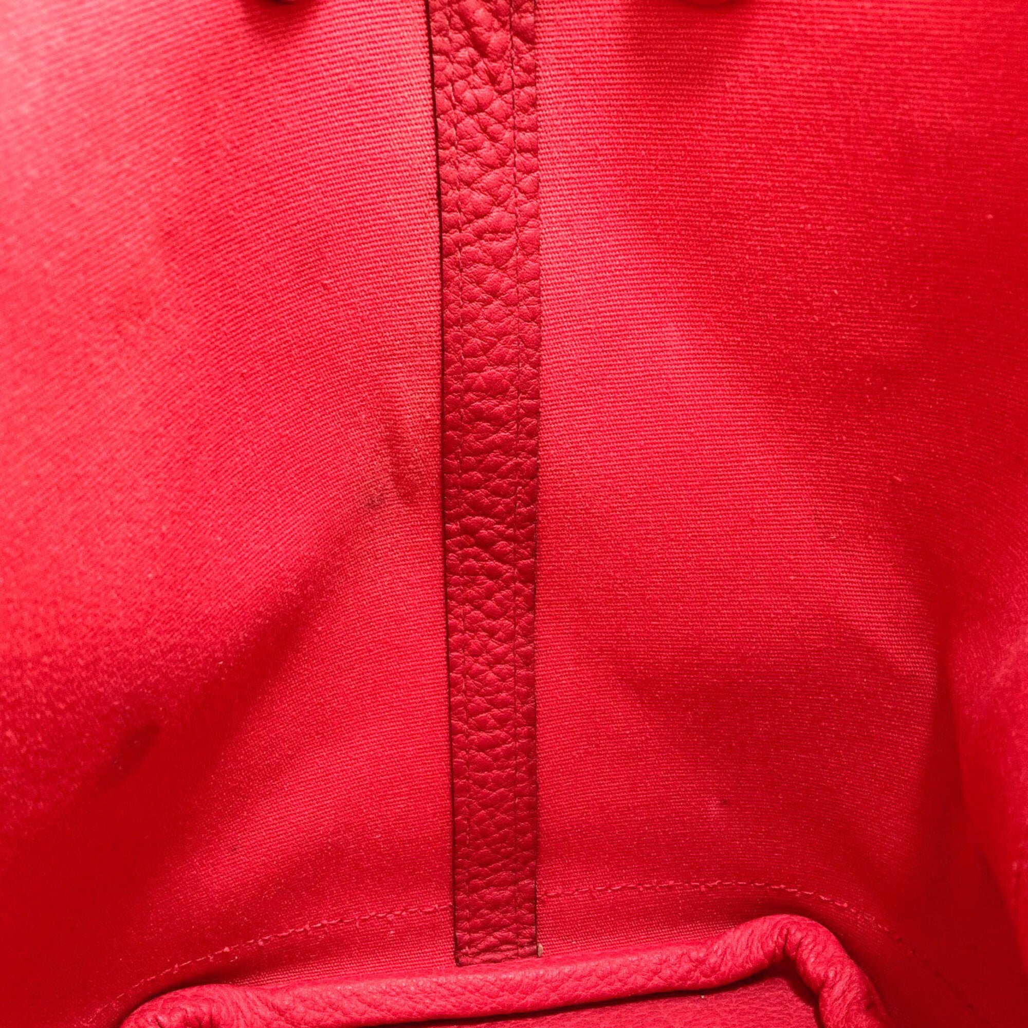 Hermes Pink Toile Officier Handbag (Pre-Owned)