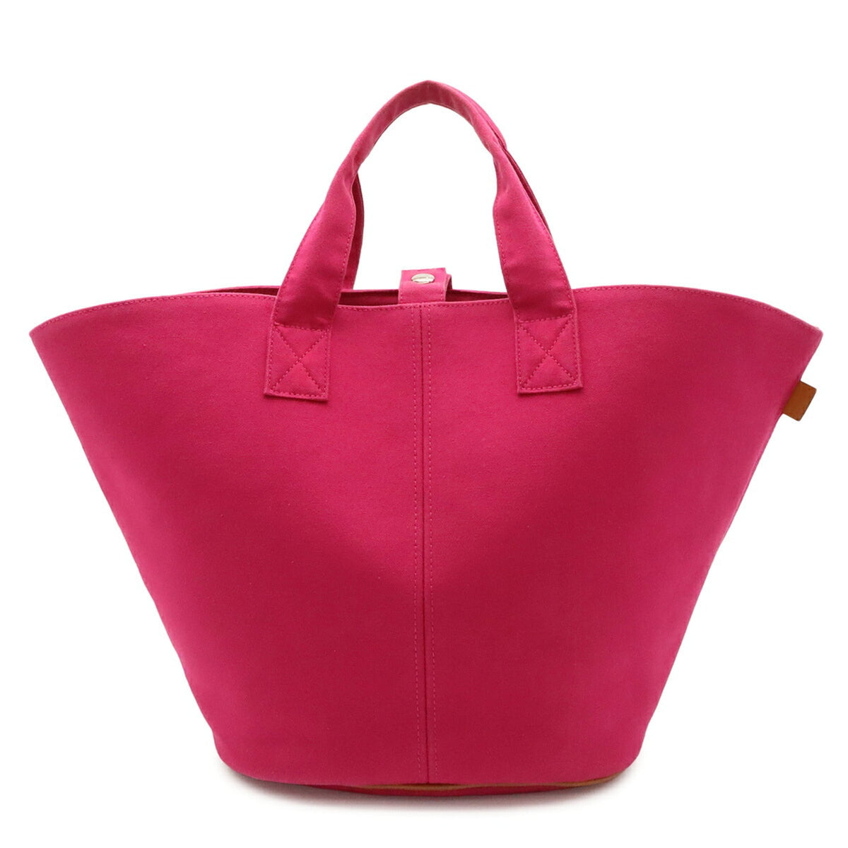 Hermes Fuchsia Canvas Handbag Tote Bag (Pre-Owned)