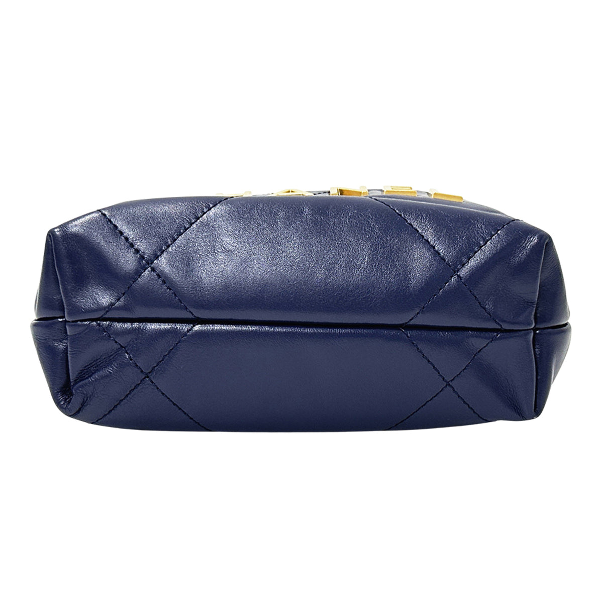 Chanel Navy Leather Handbag Shoulder Bag (Pre-Owned)
