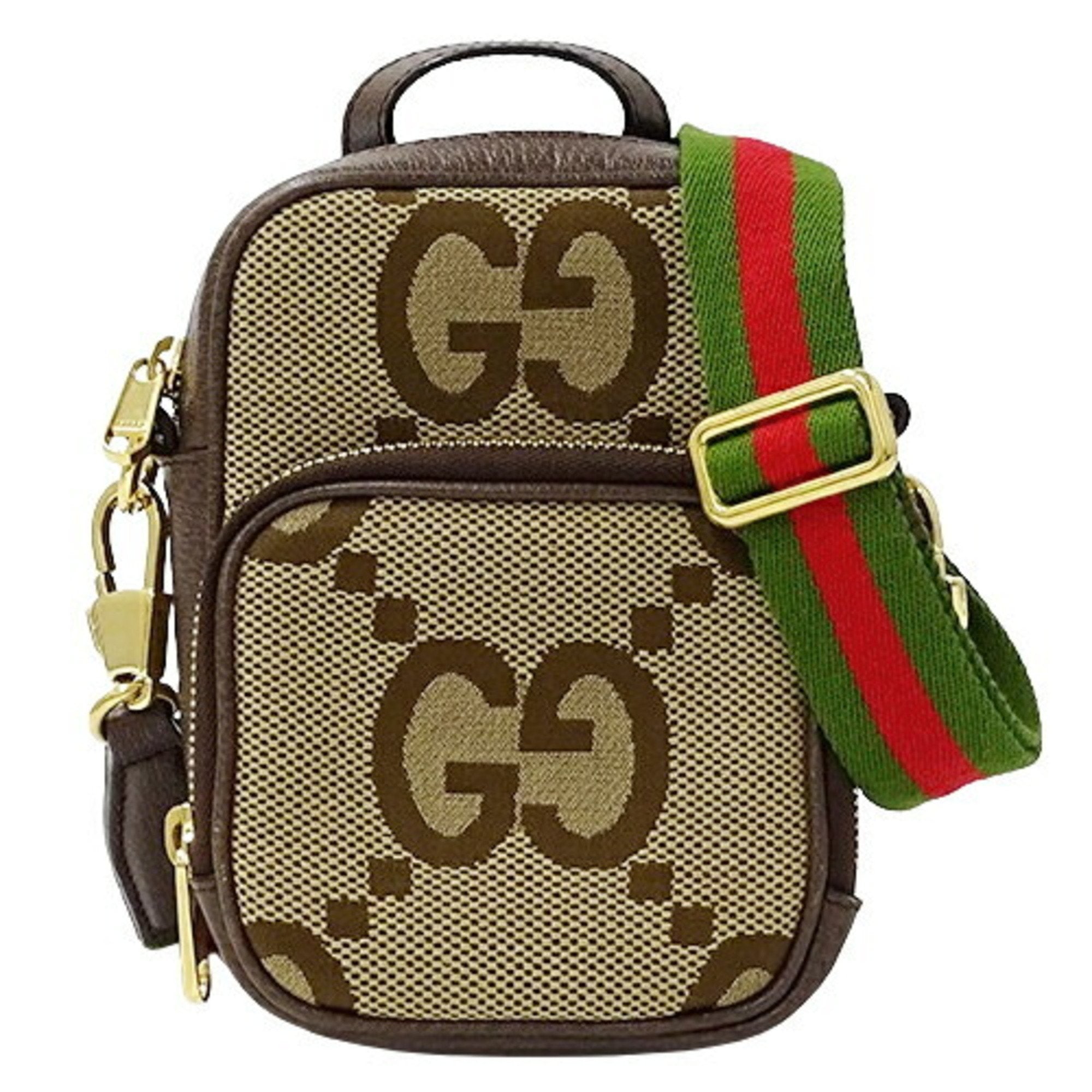 Gucci Beige Brown Gg Canvas Shoulder Bag (Pre-Owned)