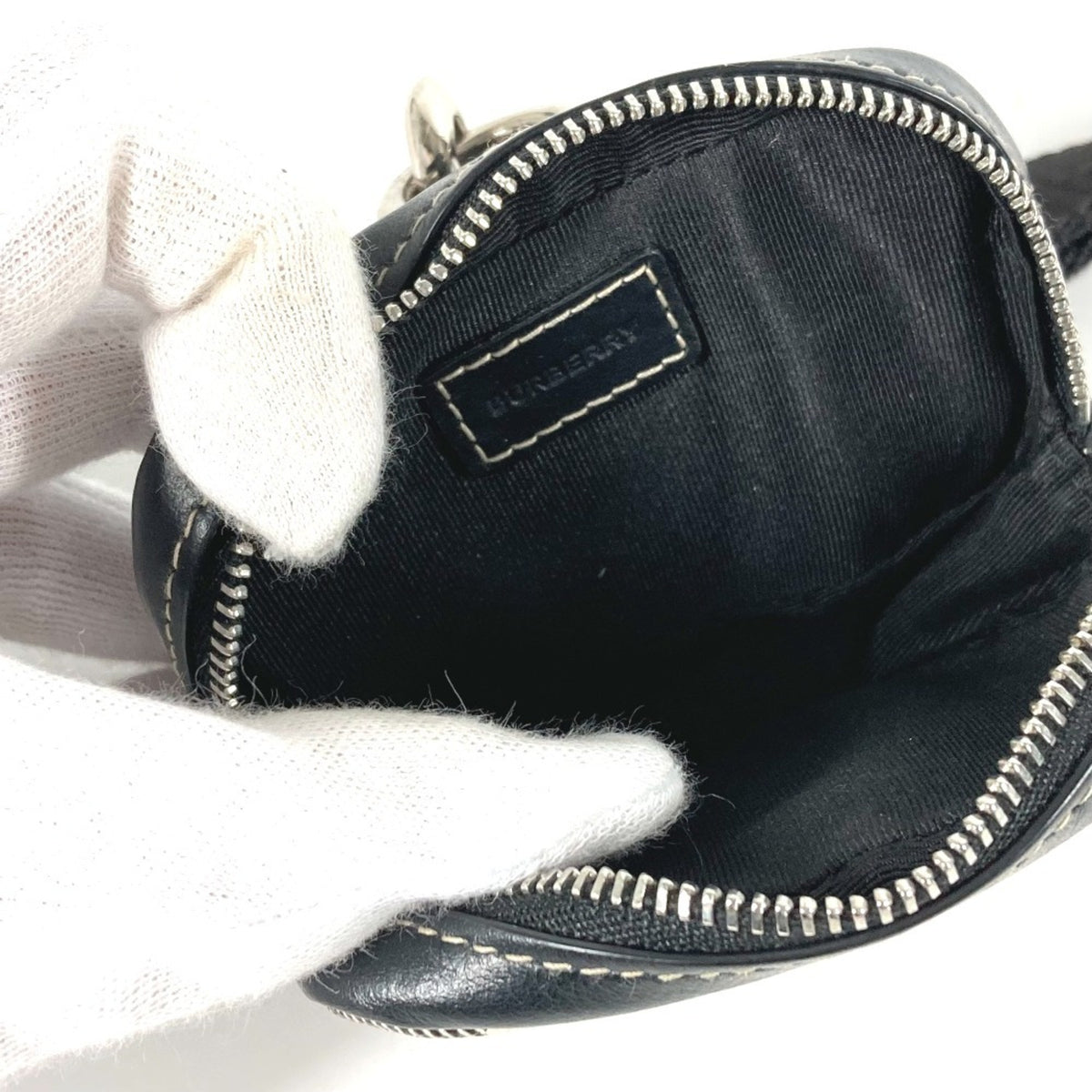 Burberry Black White Pvc Leather Coin Purse/Coin Case (Pre-Owned)