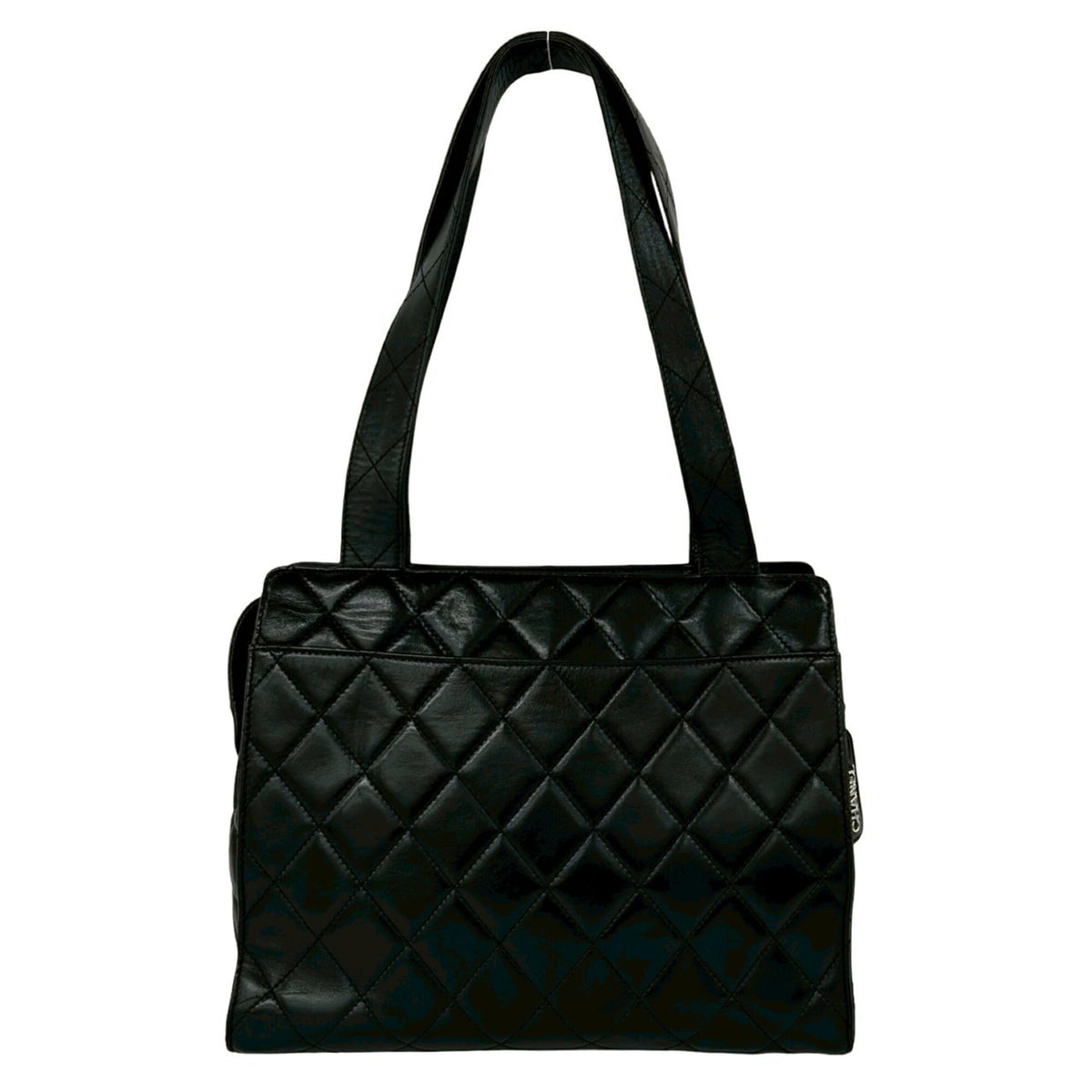 Chanel Black Leather Shoulder Bag Tote Bag (Pre-Owned)