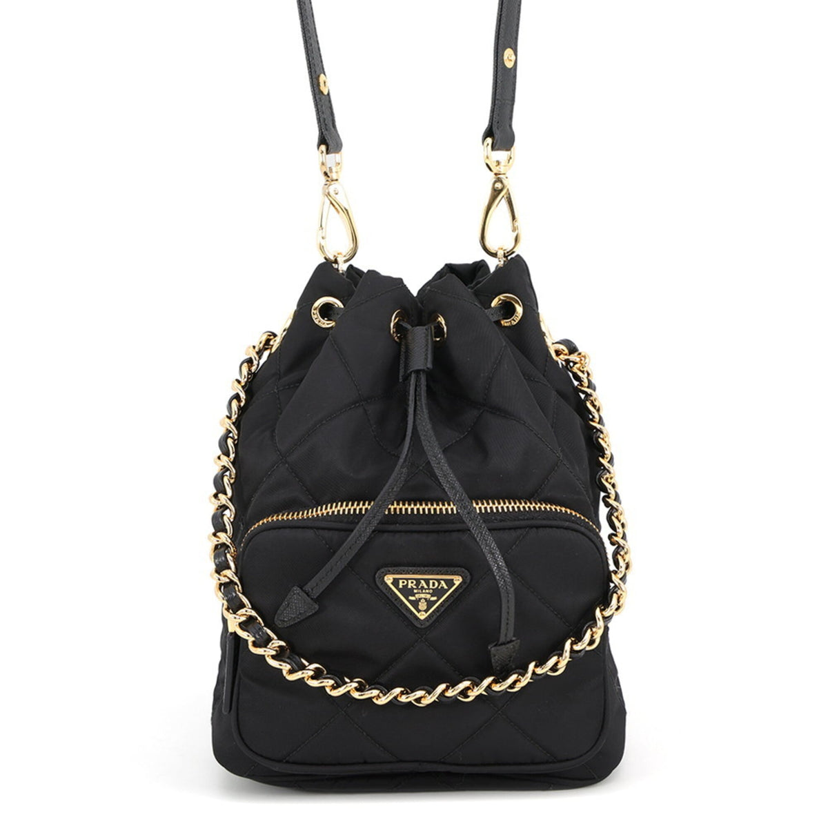 Prada Black Nylon Handbag Shoulder Bag (Pre-Owned)