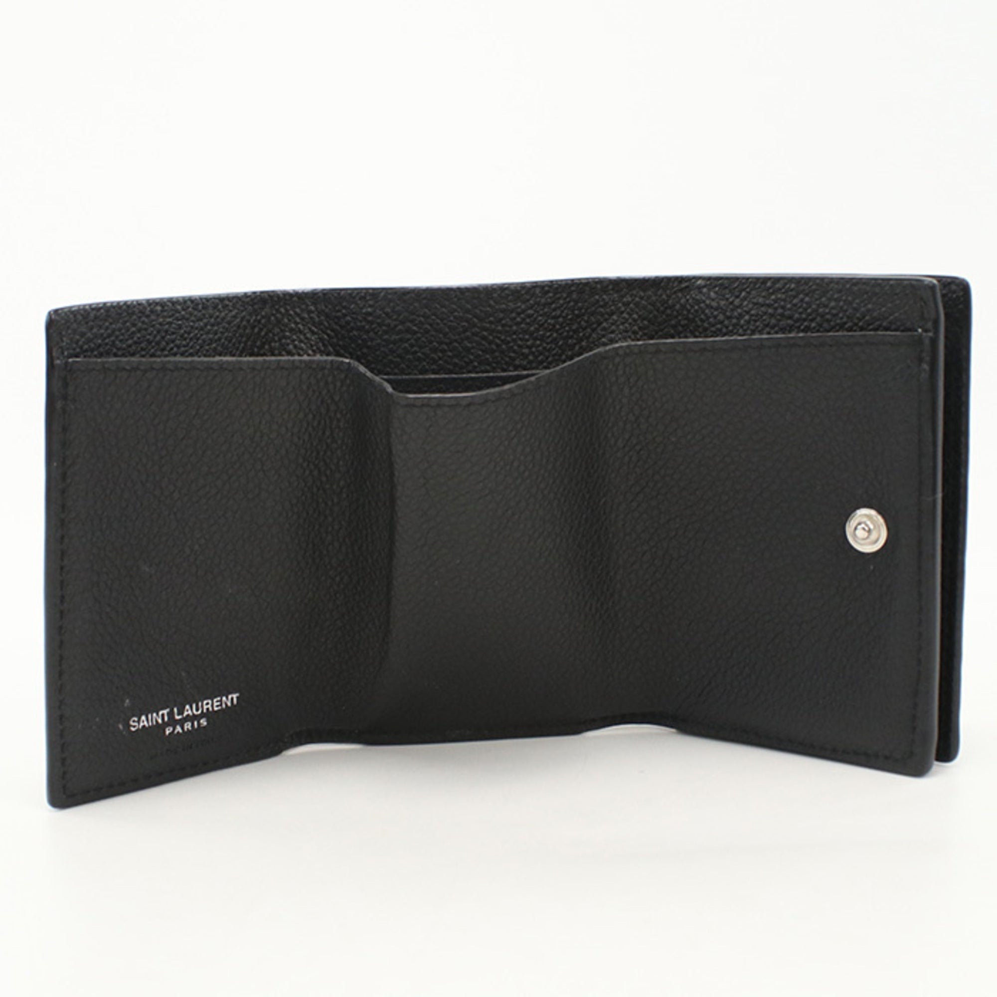 Saint Laurent Black Leather Wallet (Tri-Fold) (Pre-Owned)
