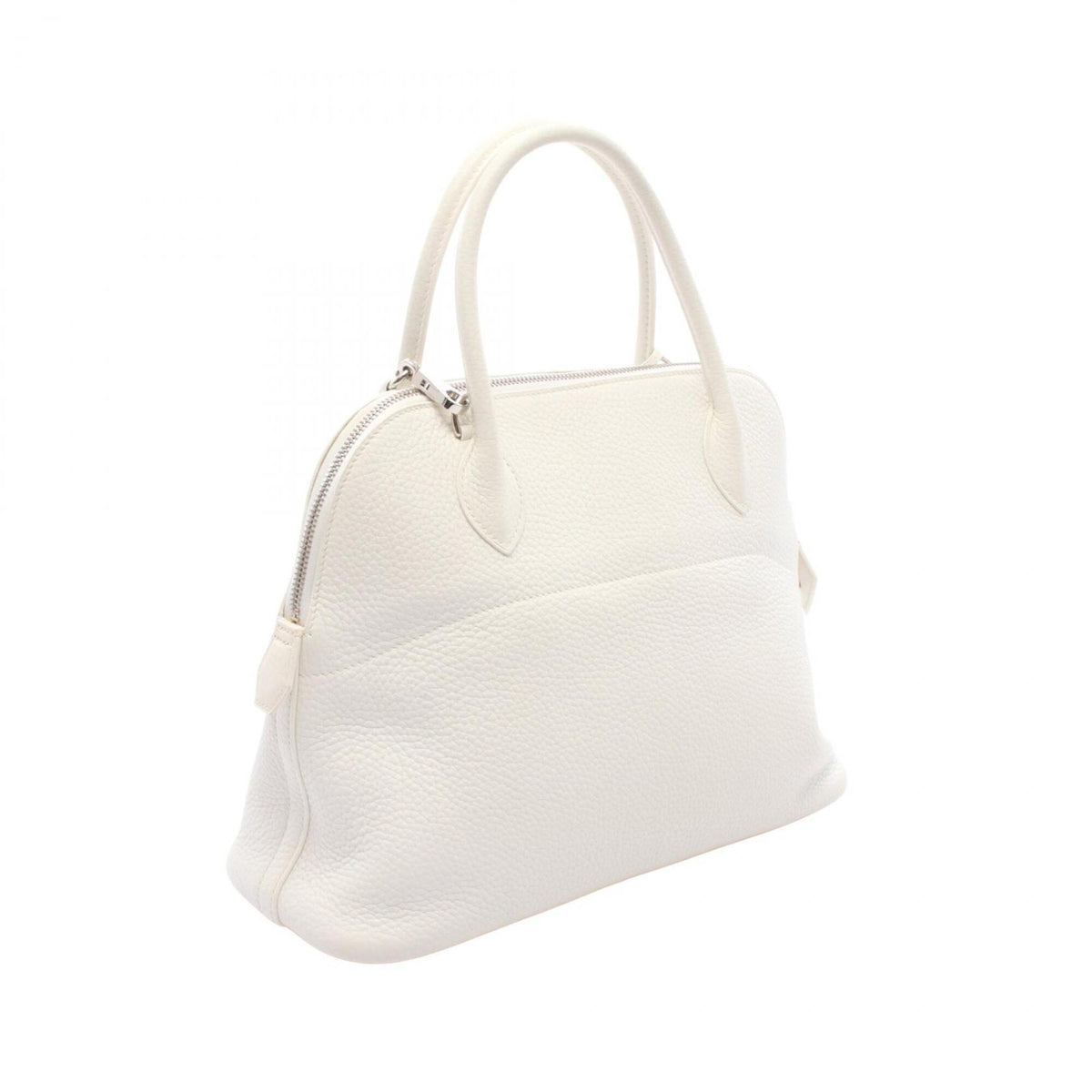 Hermes White Taurillon Clemence Leather Handbag (Pre-Owned)