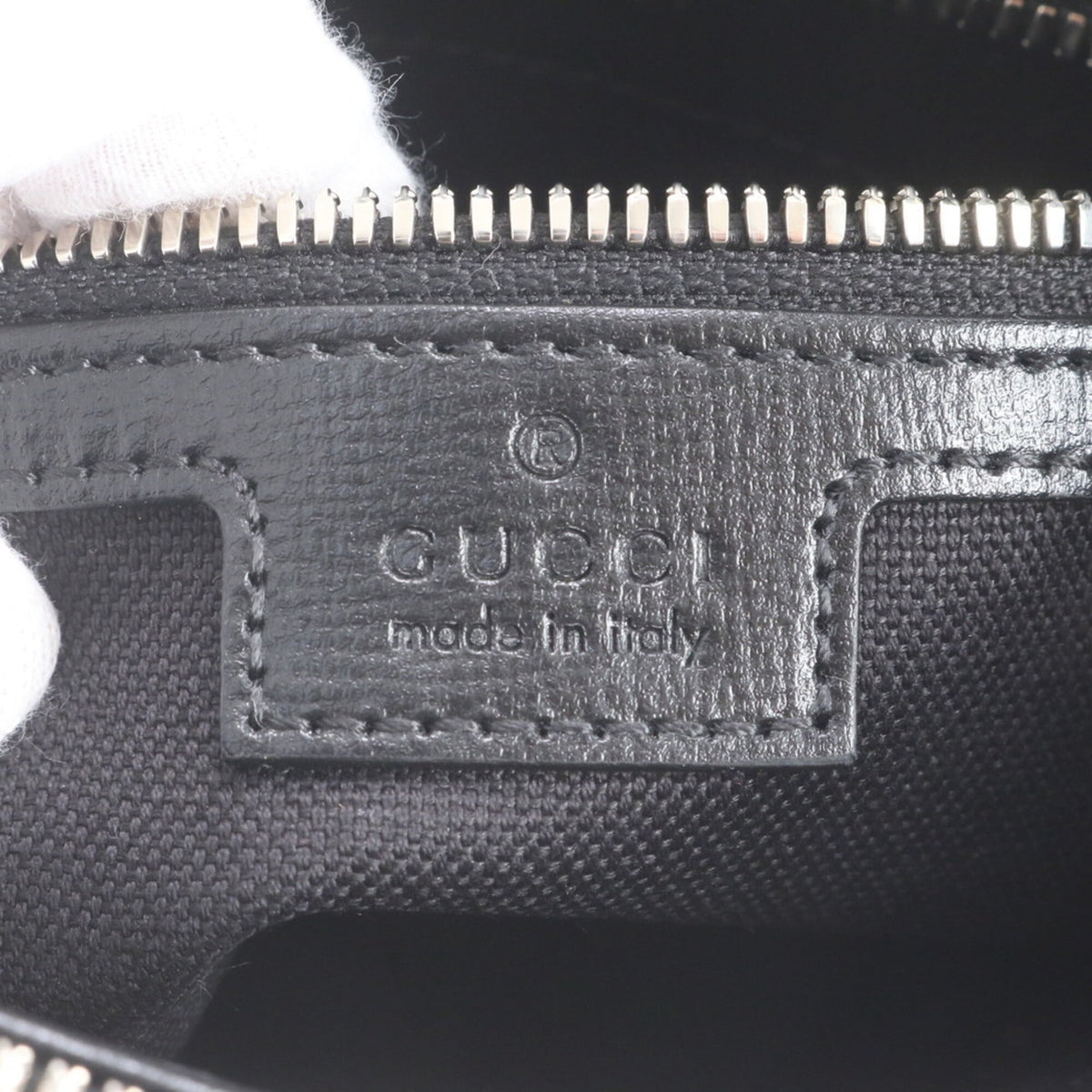 Gucci Black Leather Coated Canvas Messenger Bag Shoulder Bag (Pre-Owned)