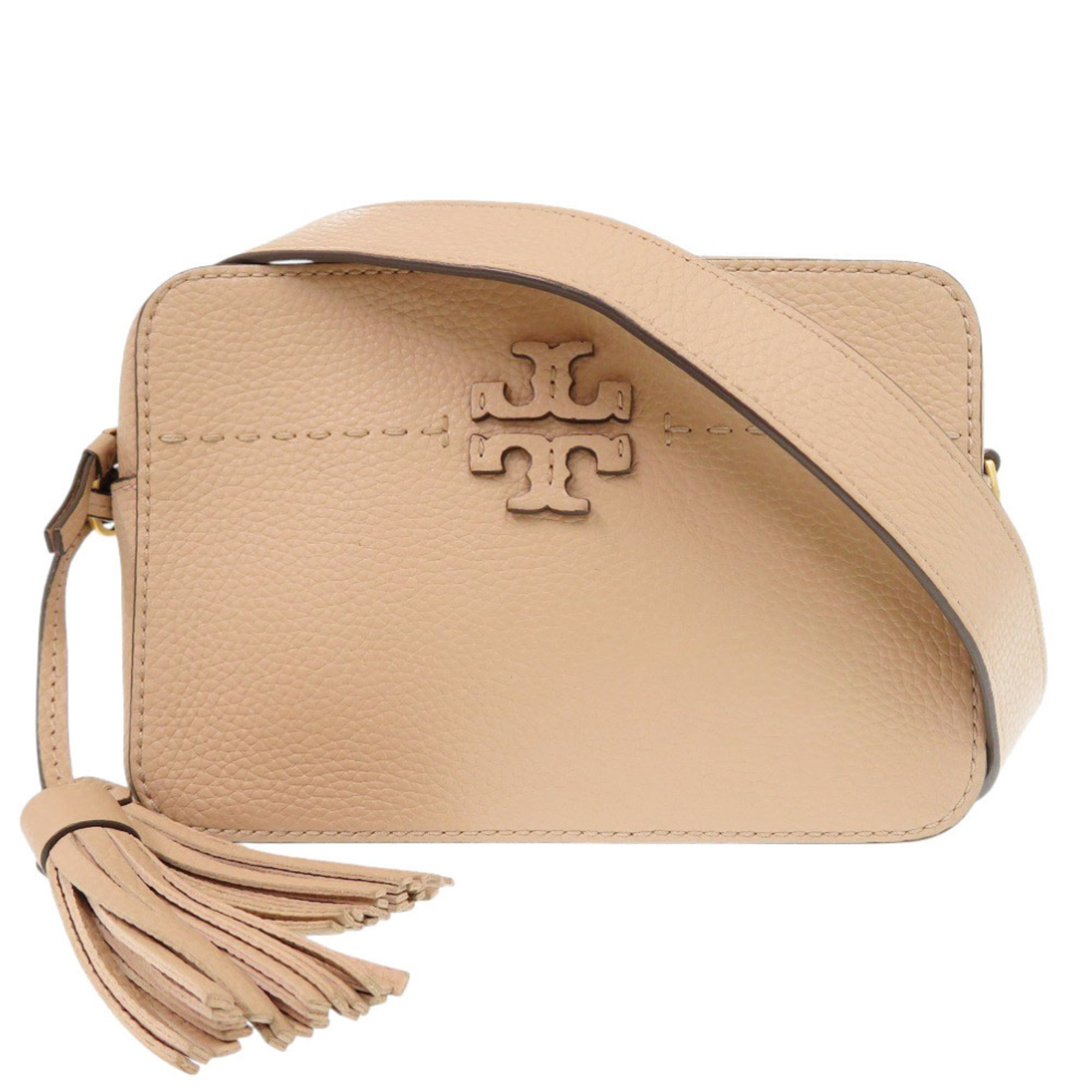Tory Burch Pink Beige Leather Shoulder Bag (Pre-Owned)