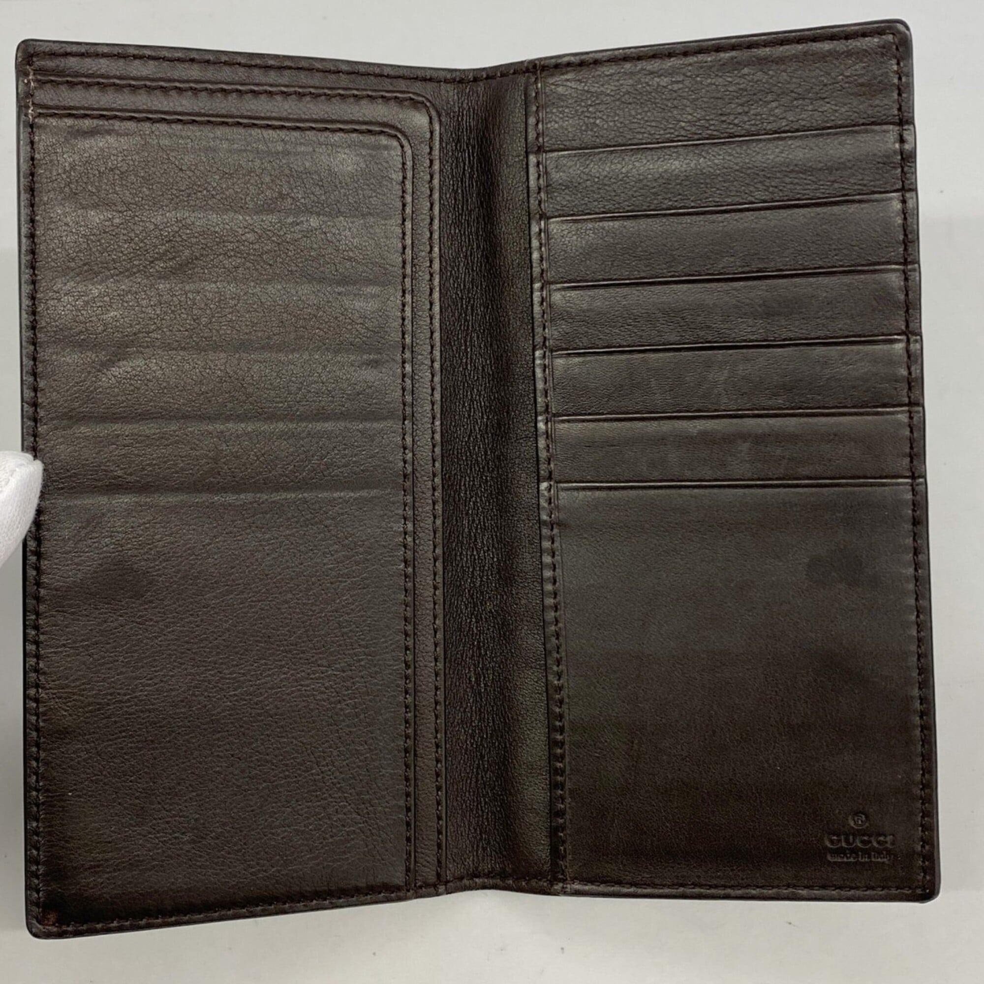 Gucci Brown Leather Long Bill Wallet (Bi-Fold) (Pre-Owned)