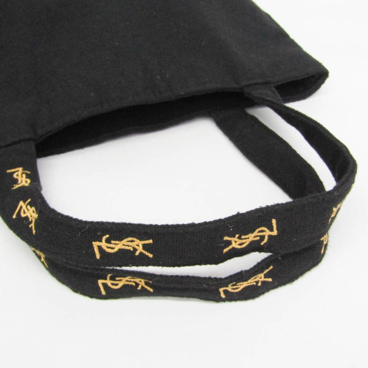 Yves Saint Laurent Black Canvas Handbag Tote Bag (Pre-Owned)