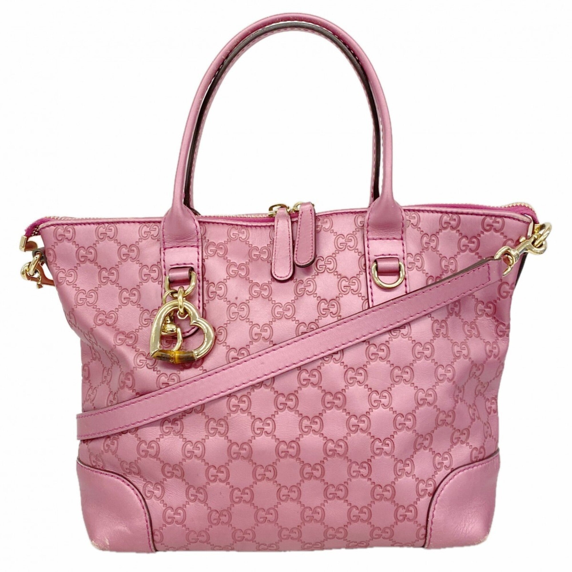 Gucci Pink Leather Tote Bag (Pre-Owned)