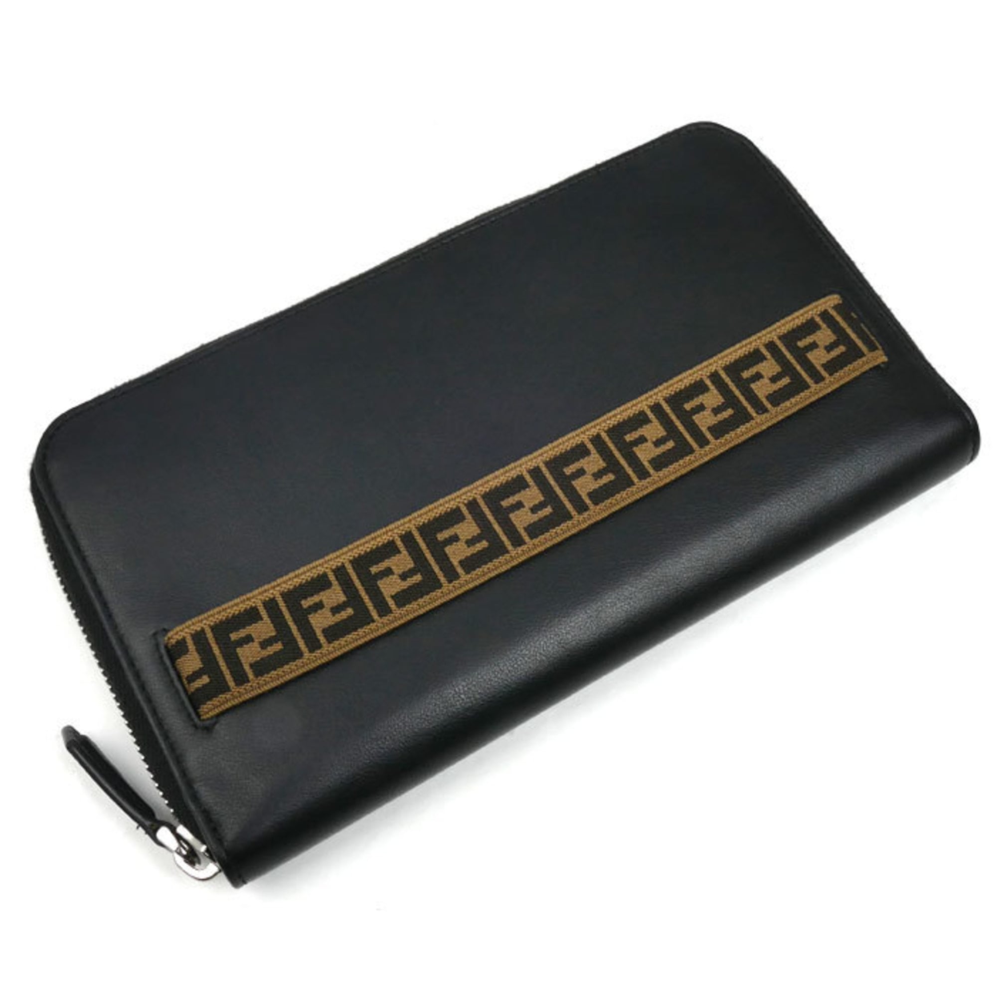 Fendi Black Leather Long Wallet (Bi-Fold) (Pre-Owned)