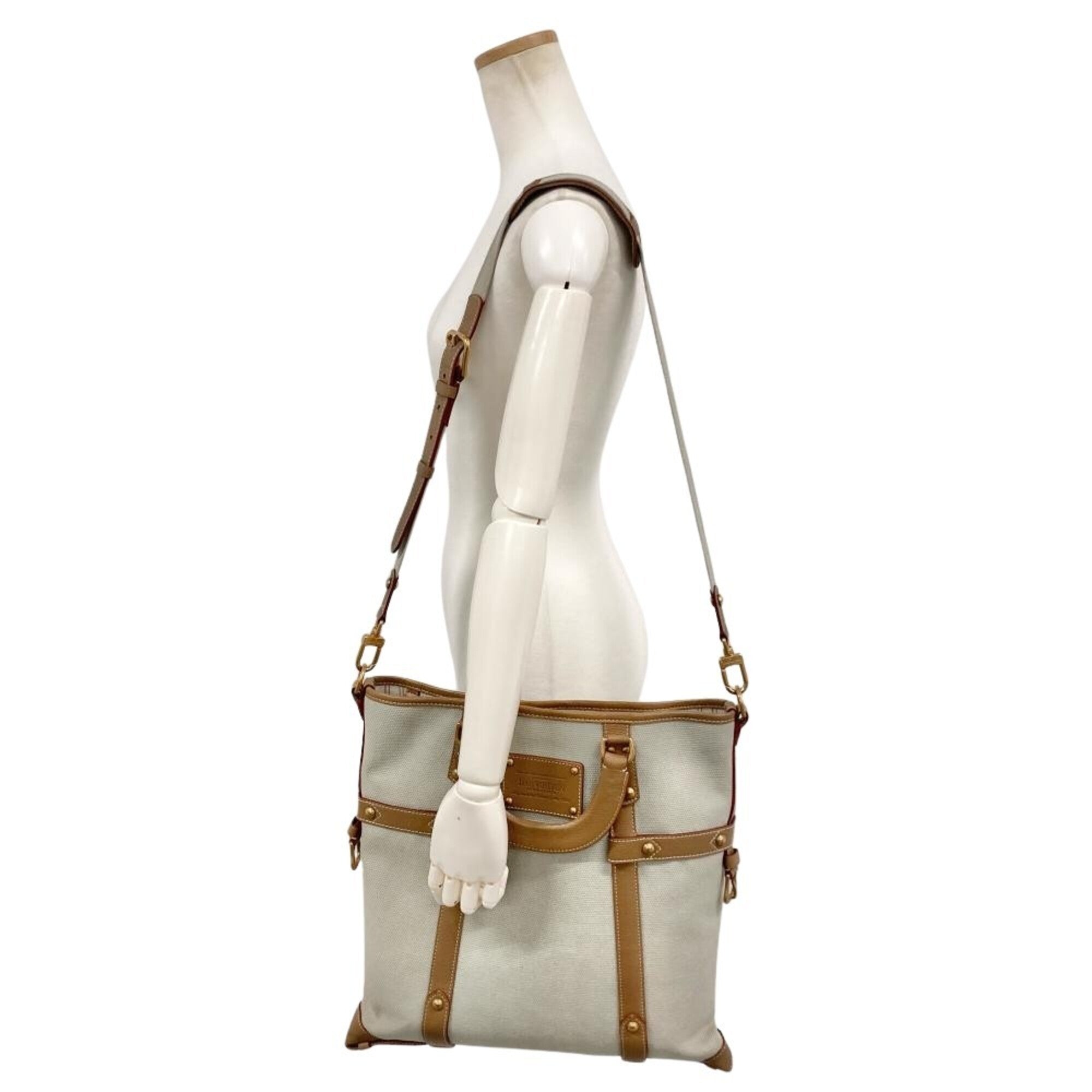 Louis Vuitton Beige Canvas Tote Bag (Pre-Owned)