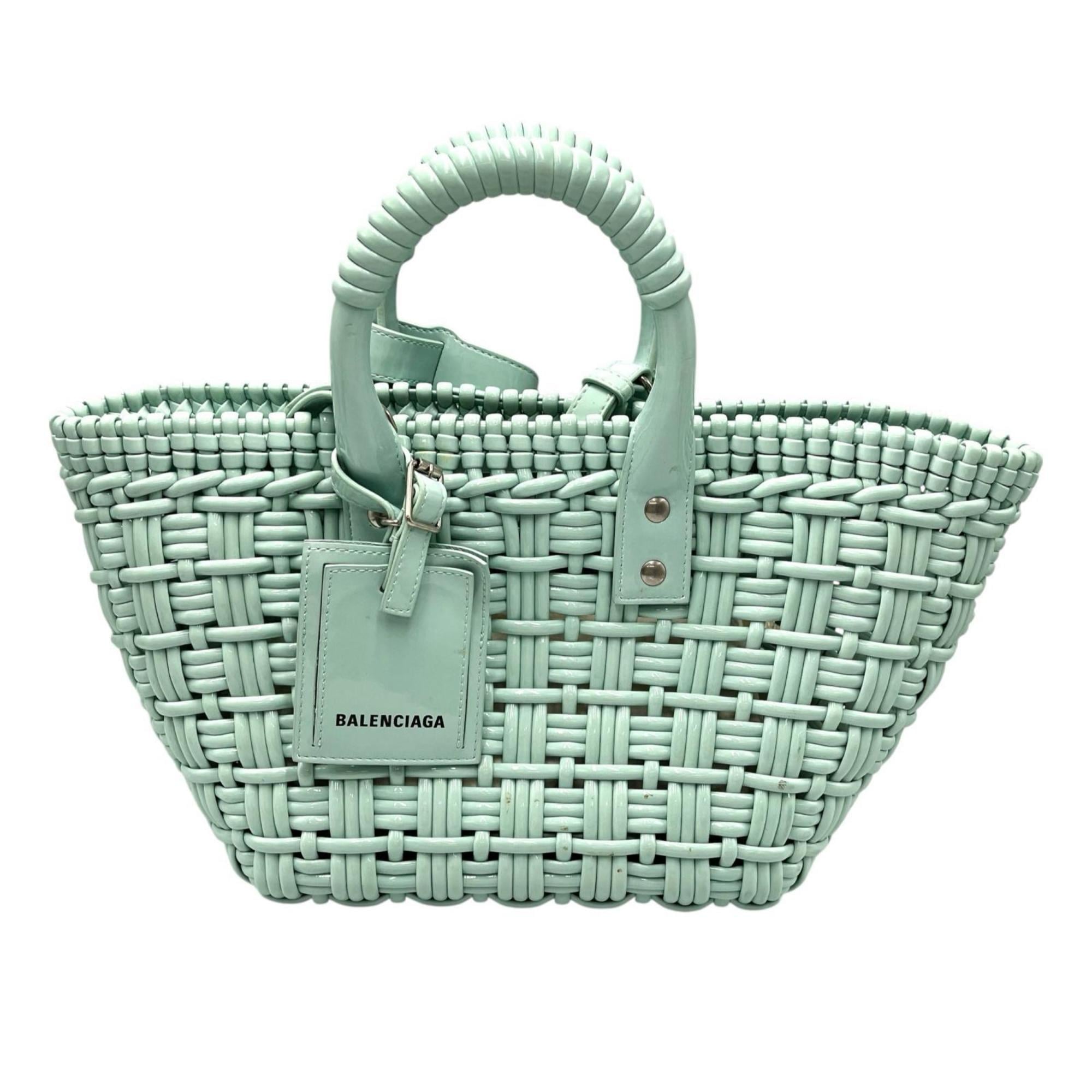 Balenciaga Green Basket Handbag Shoulder Bag (Pre-Owned)