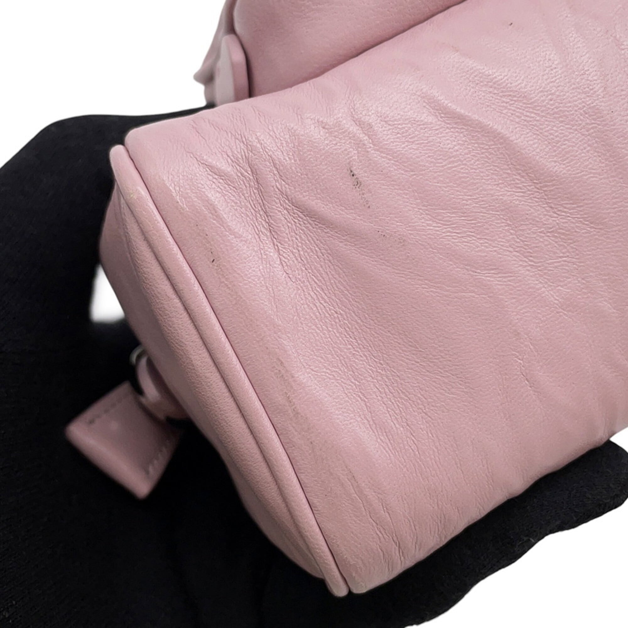 Prada Pink Leather Handbag Shoulder Bag (Pre-Owned)
