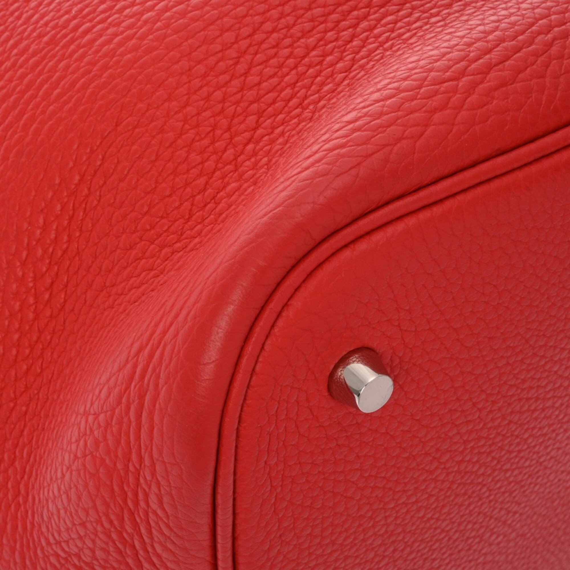 Hermes Picotin Rouge Casaque Taurillon Clemence Leather Handbag (Pre-Owned)