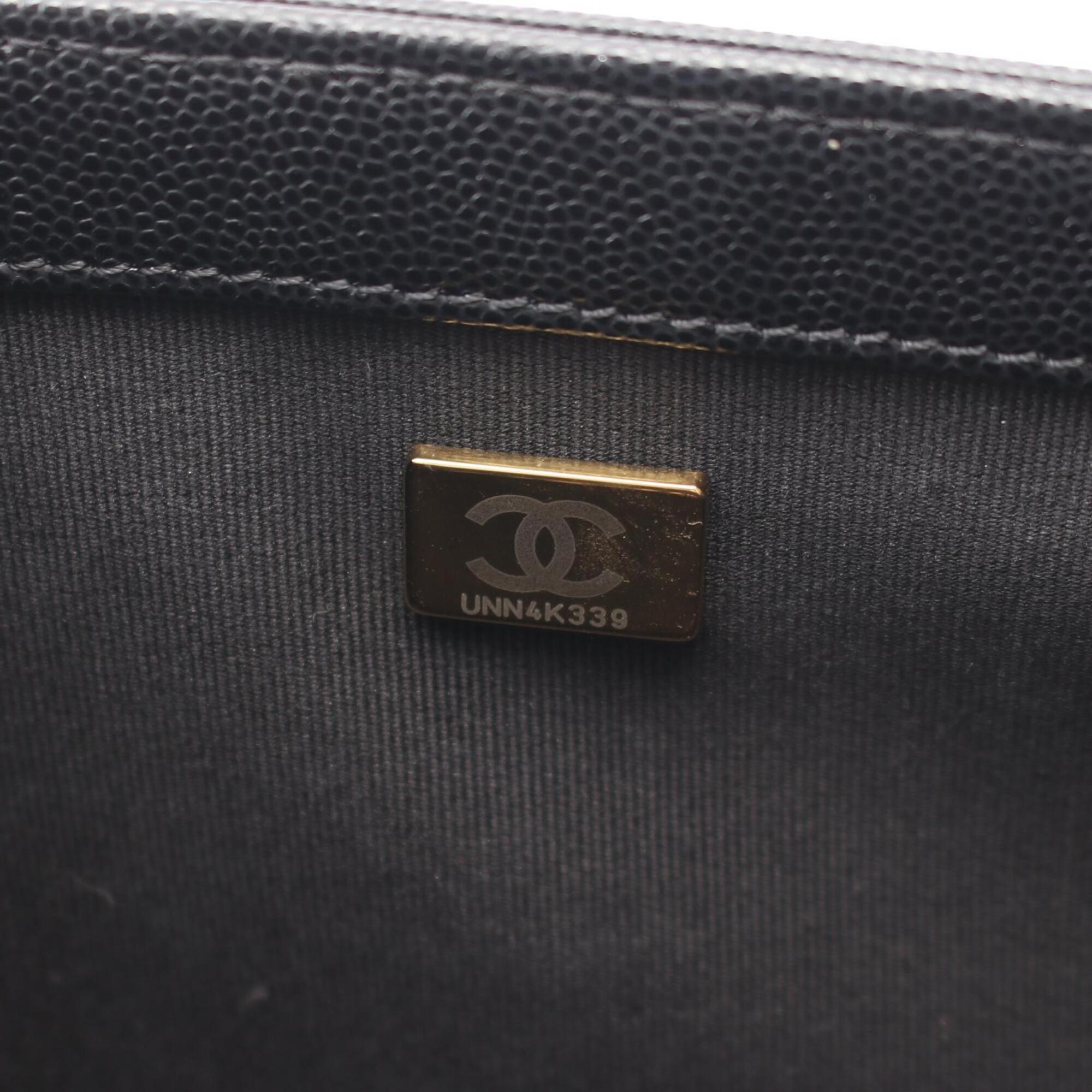 Chanel Black Grained Calfskin Handbag Shoulder Bag (Pre-Owned)