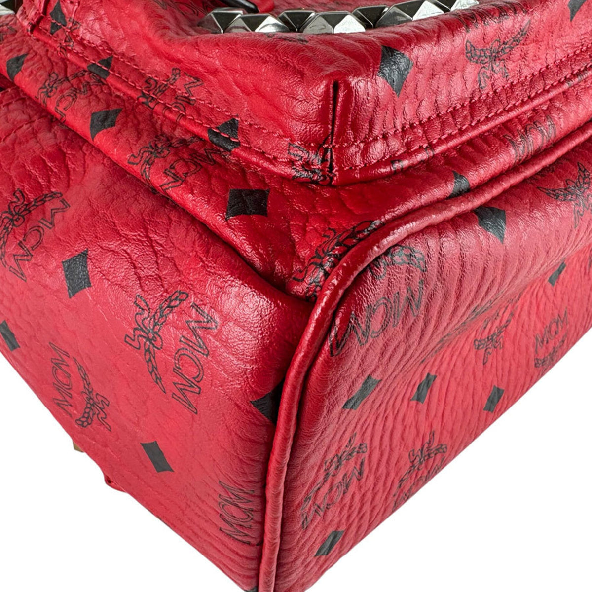 Mcm Red Color Leather Backpack (Pre-Owned)