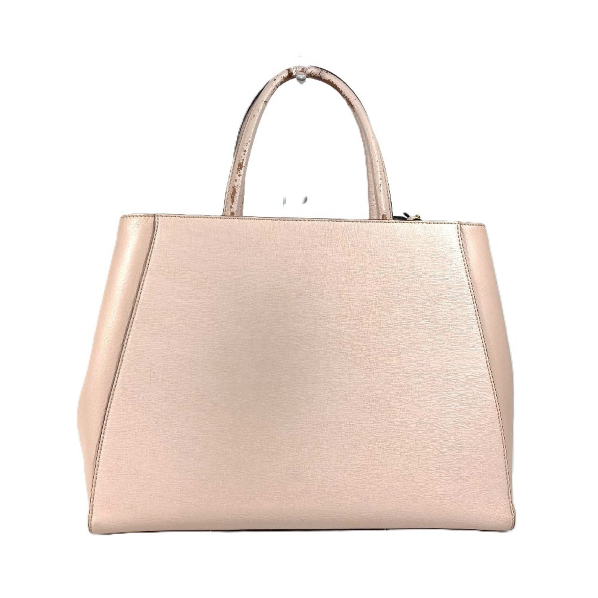 Fendi Beige Leather Shoulder Bag Tote Bag (Pre-Owned)