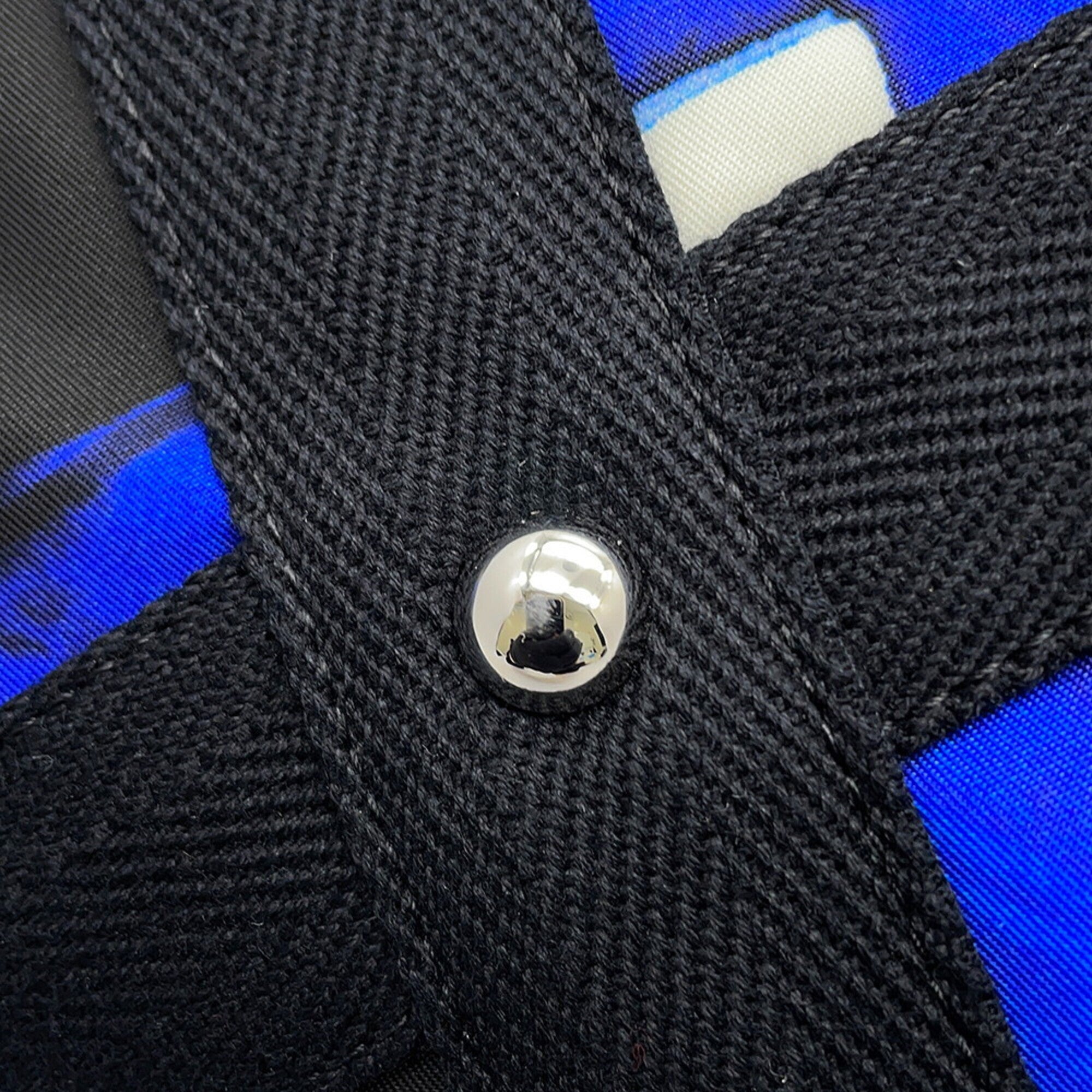 Chanel Black Blue White Nylon Handbag Shoulder Bag Tote Bag (Pre-Owned)