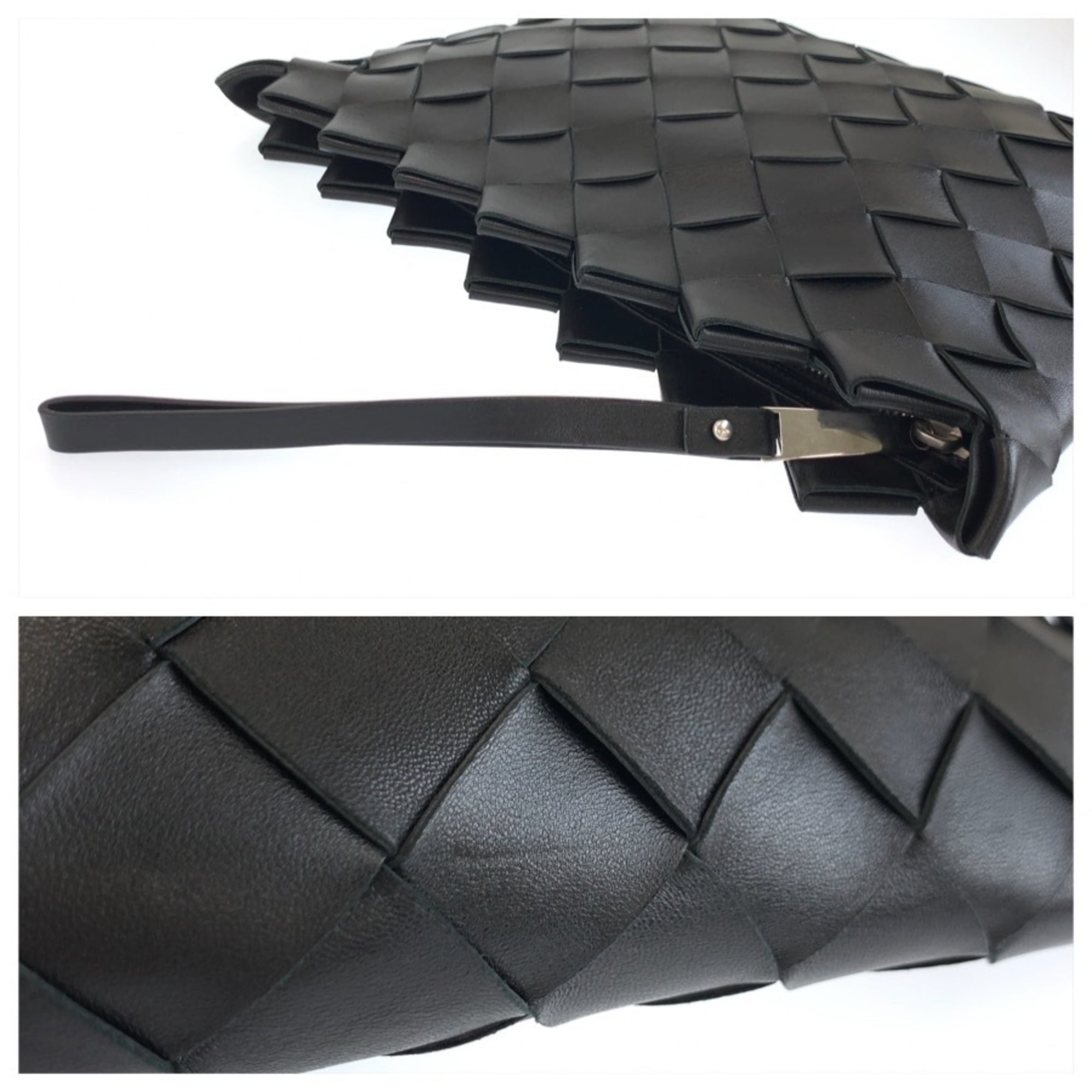 Bottega Veneta Black Intrecciato Clutch Bag (Pre-Owned)