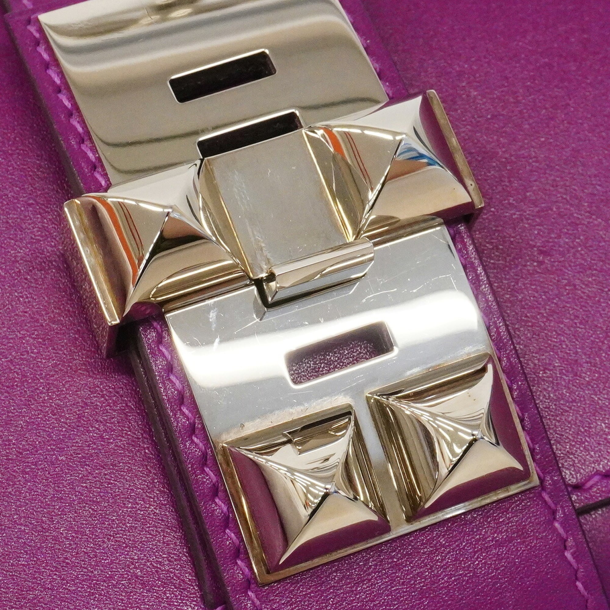 Hermes Violet Tadelakt Leather Clutch Bag (Pre-Owned)