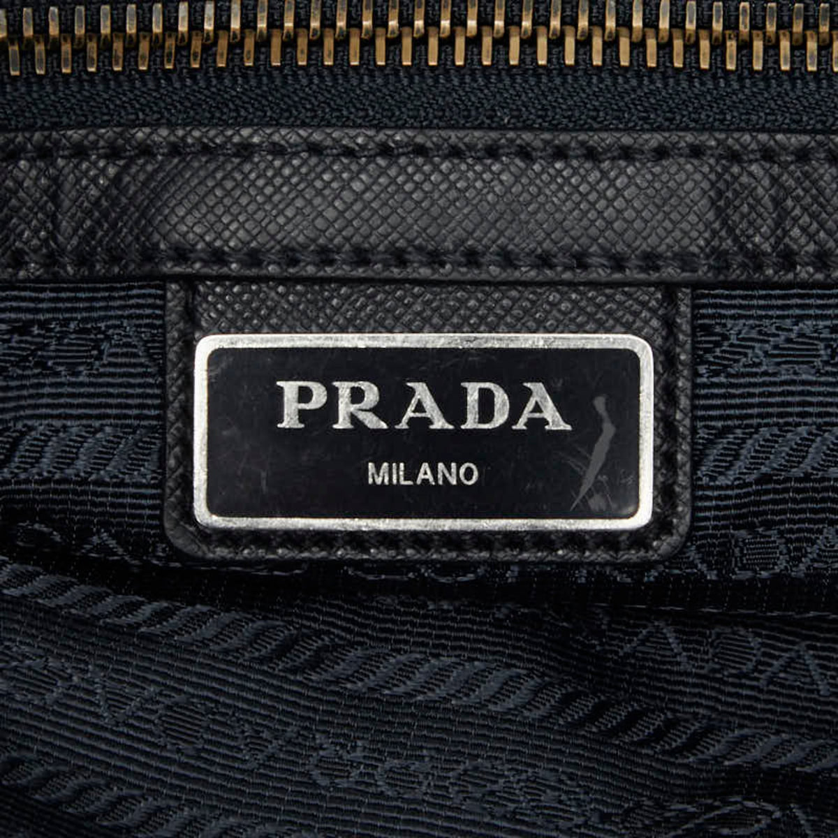 Prada Navy Nylon Leather Shoulder Bag (Pre-Owned)