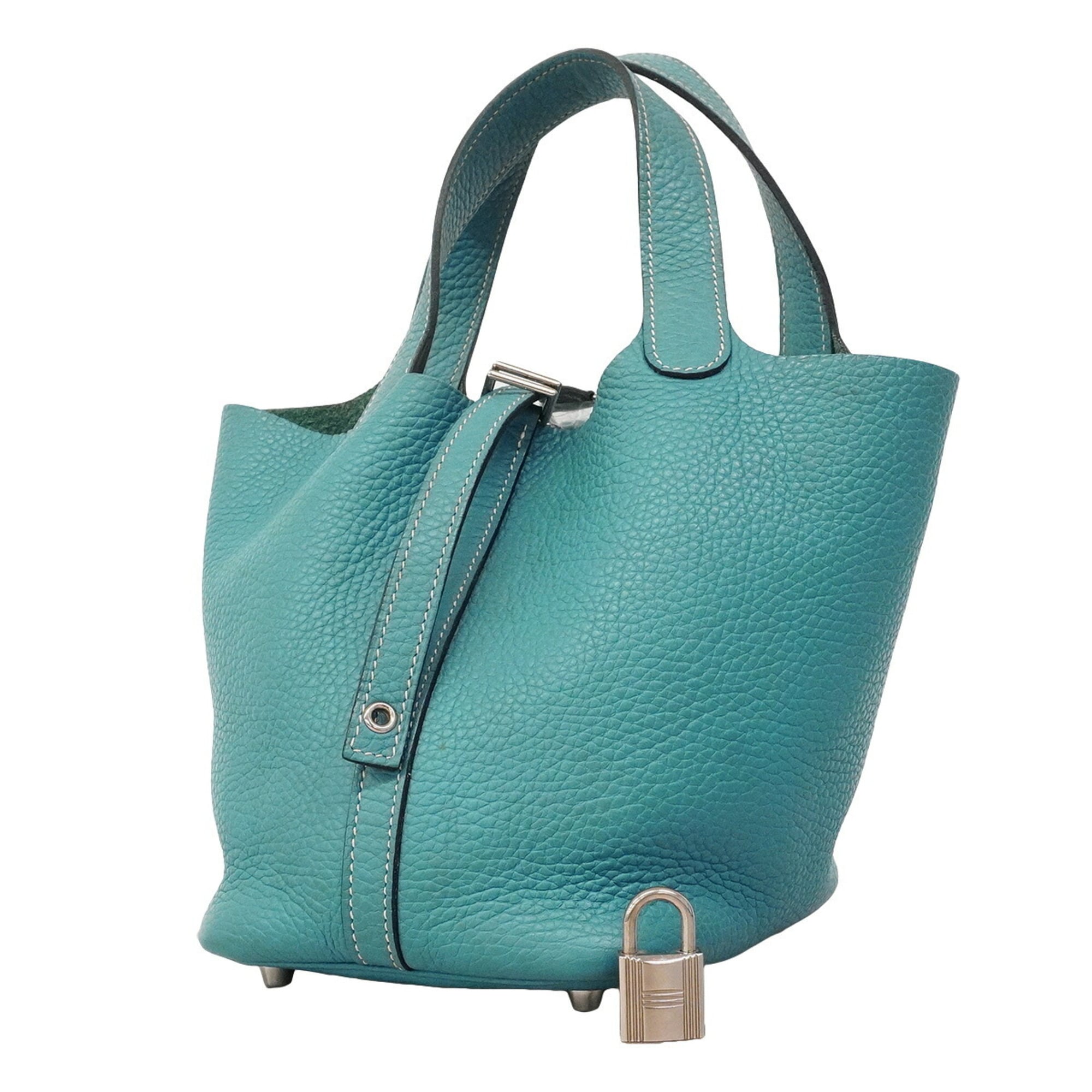 Hermes Blue Jean Taurillon Clemence Leather Handbag (Pre-Owned)