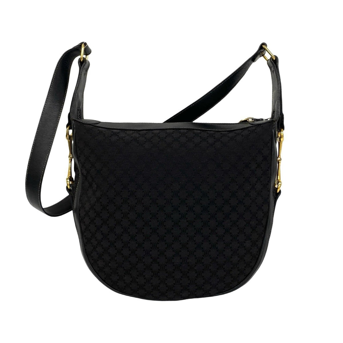 Celine Black Canvas Leather Crossbody Bag Shoulder Bag (Pre-Owned)