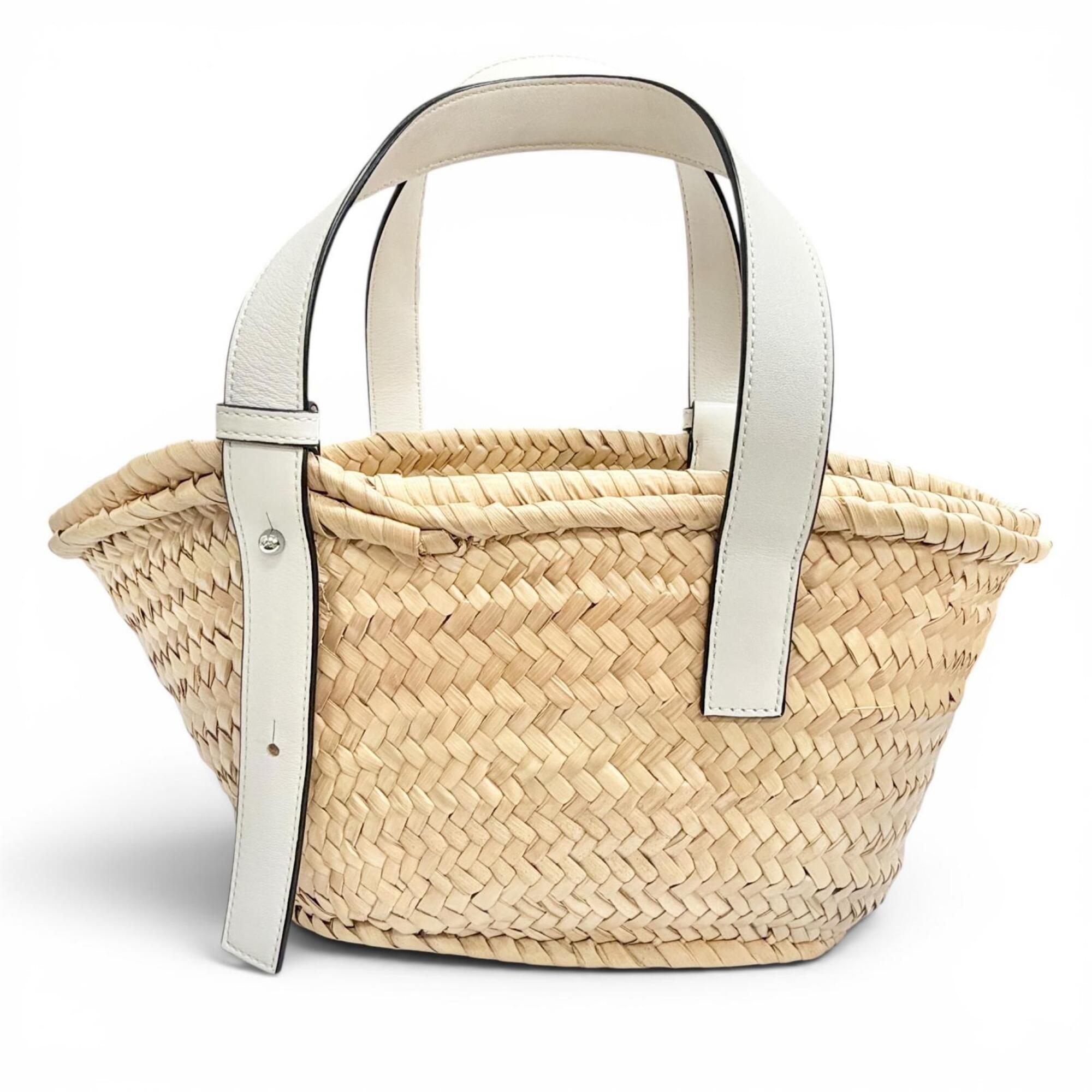Loewe White Leather Basket Handbag (Pre-Owned)