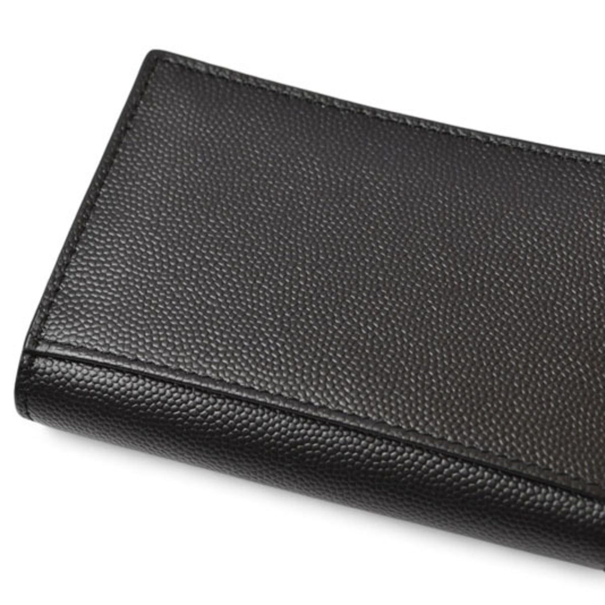 Saint Laurent Silver Black Leather Coin Purse/Coin Case (Pre-Owned)