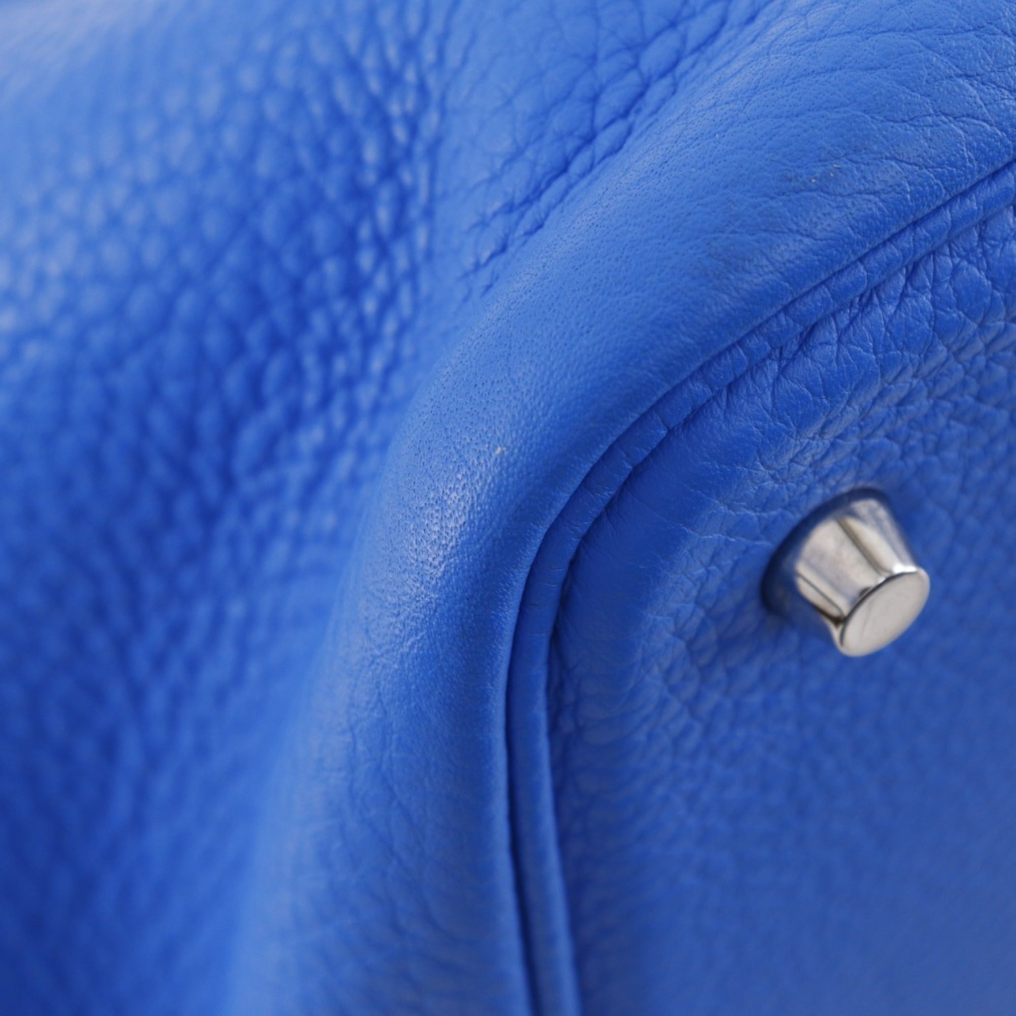 Hermes Picotin Blue Hydra Taurillon Clemence Leather Handbag (Pre-Owned)