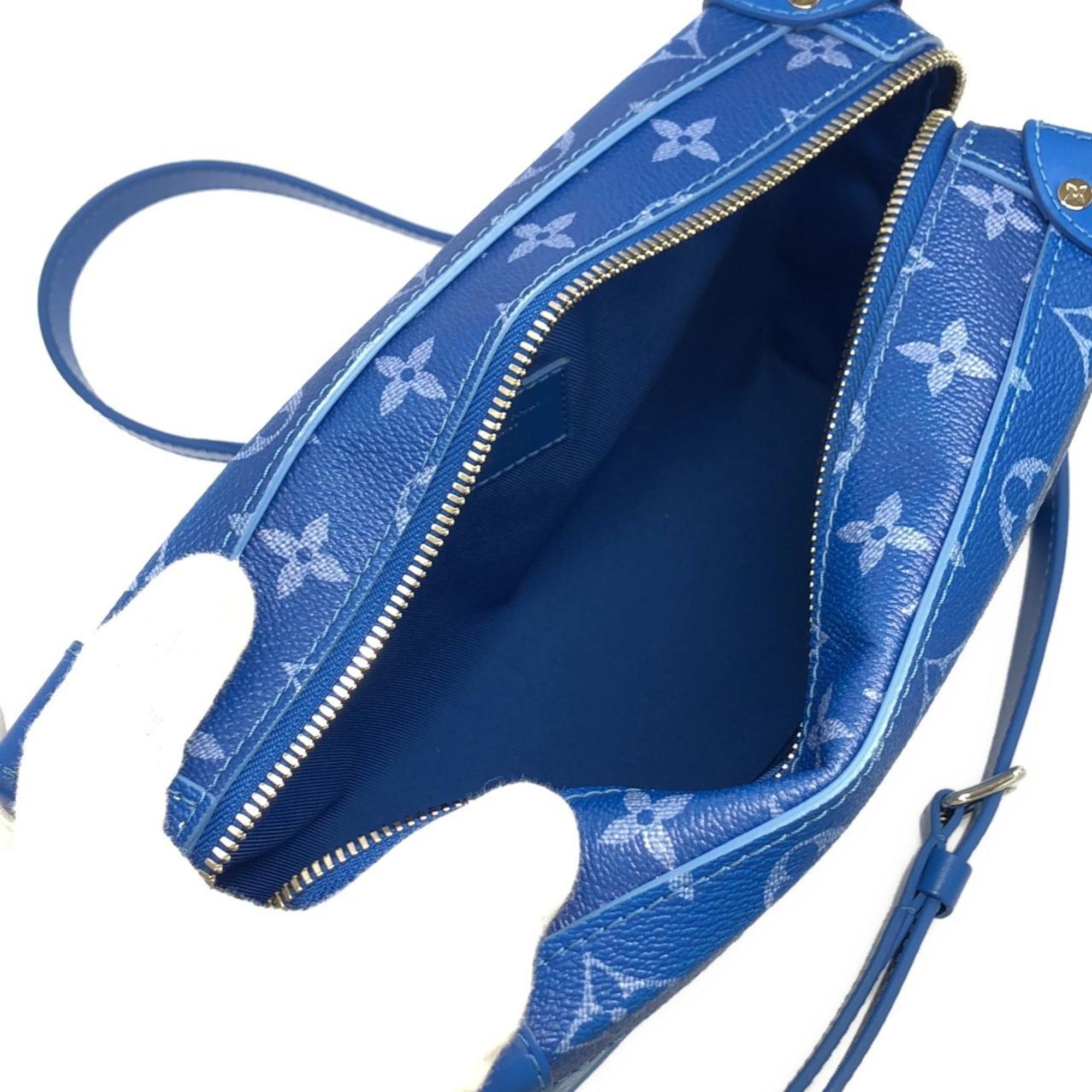 Louis Vuitton Blue Coated Canvas Shoulder Bag (Pre-Owned)