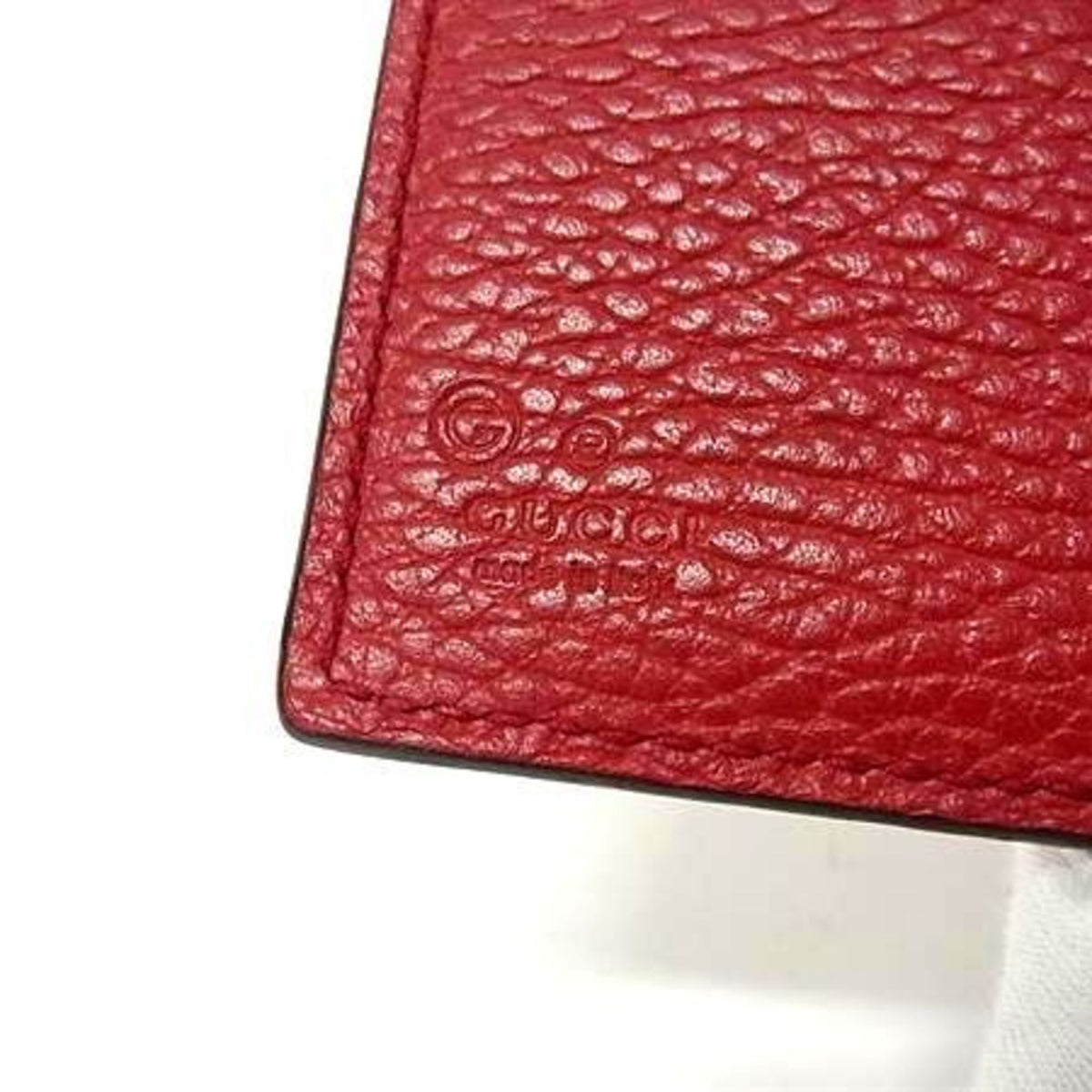 Gucci Red Color Leather Wallet (Bi-Fold) (Pre-Owned)