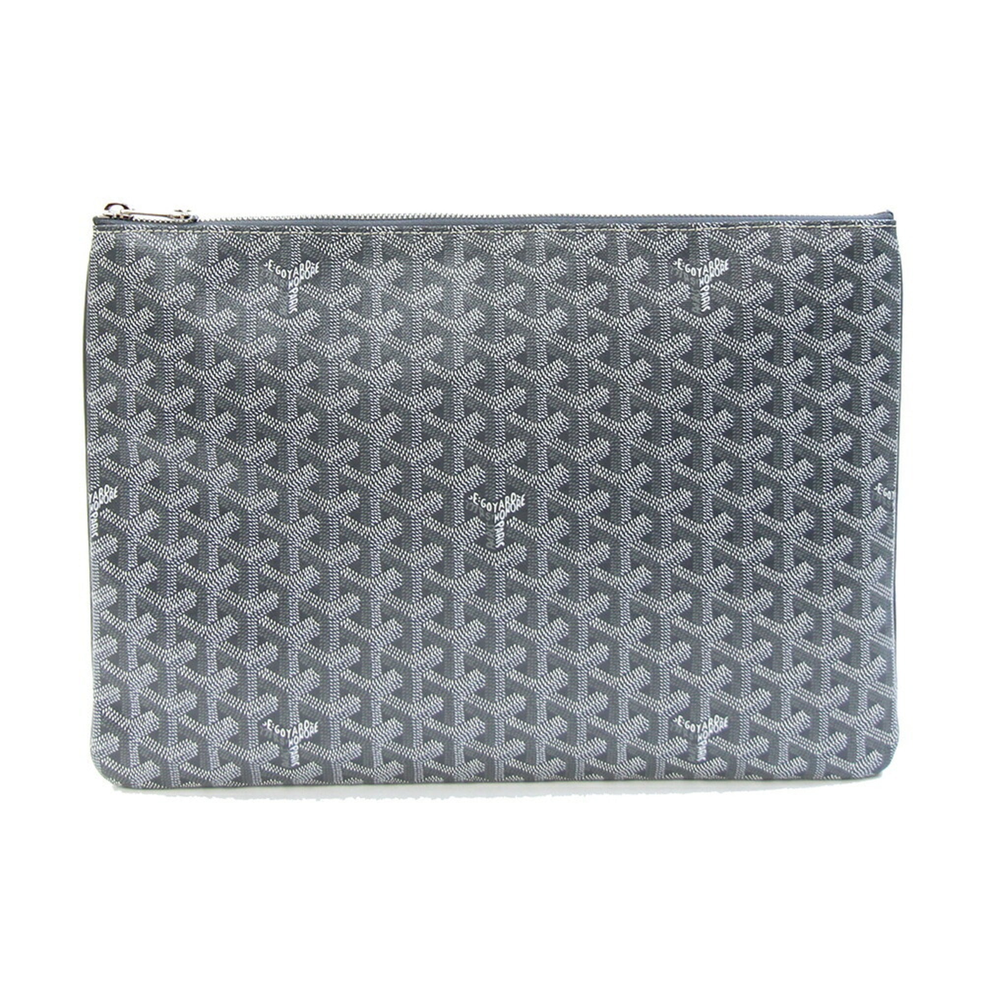 Goyard Gray Coated Canvas Leather Clutch Bag Pouch (Pre-Owned)