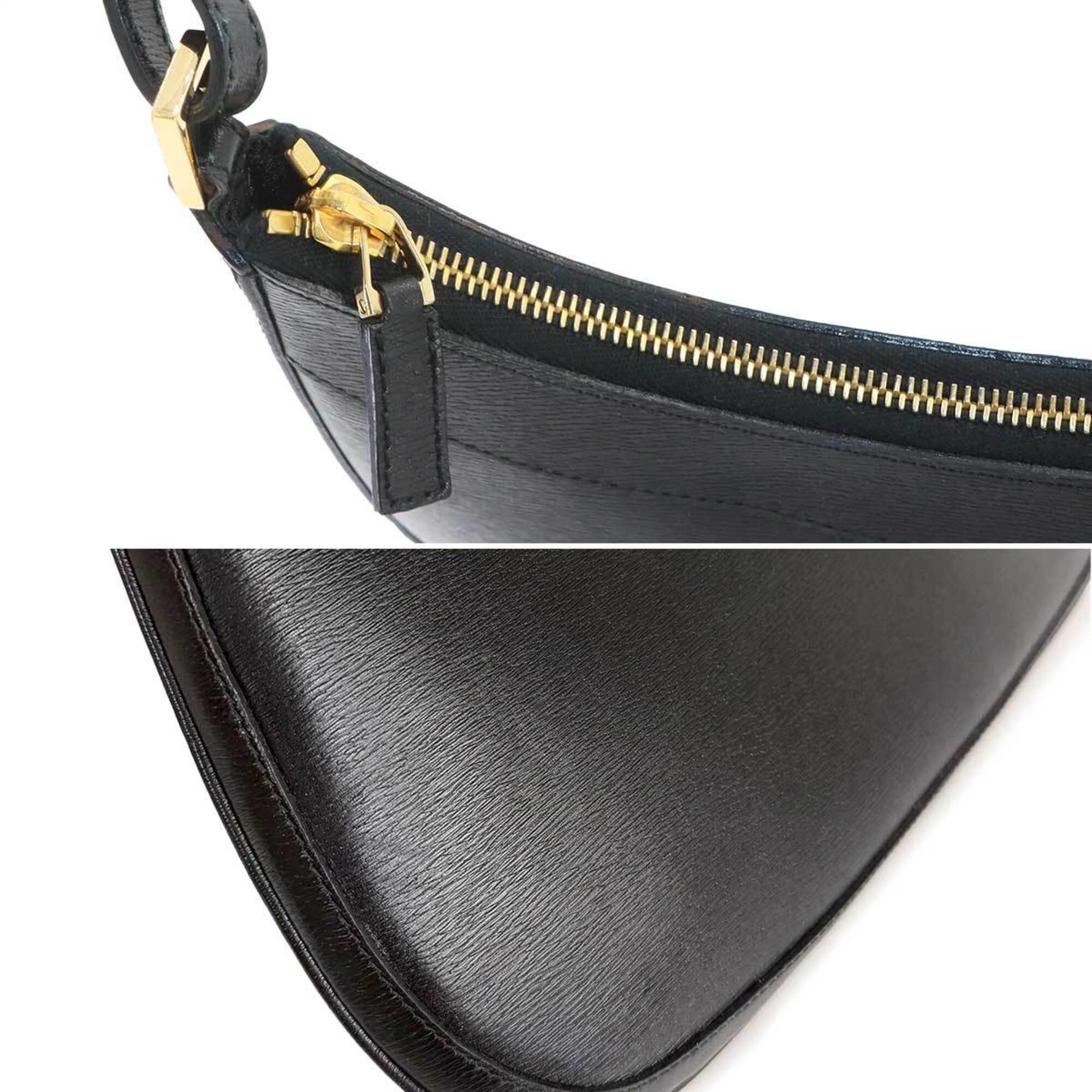 Gucci Black Leather Handbag Shoulder Bag (Pre-Owned)