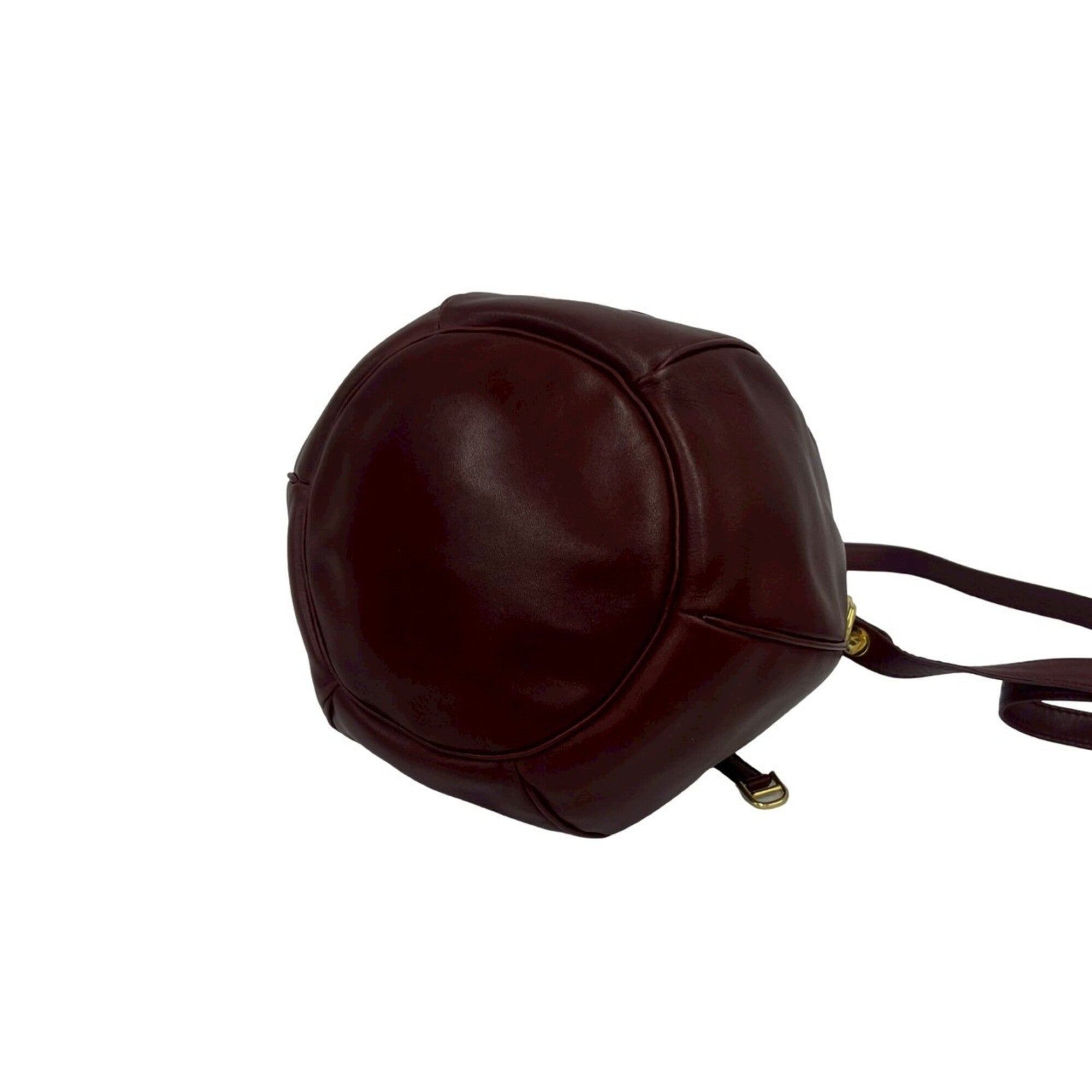 Cartier Wine Red Leather Pochette Shoulder Bag (Pre-Owned)