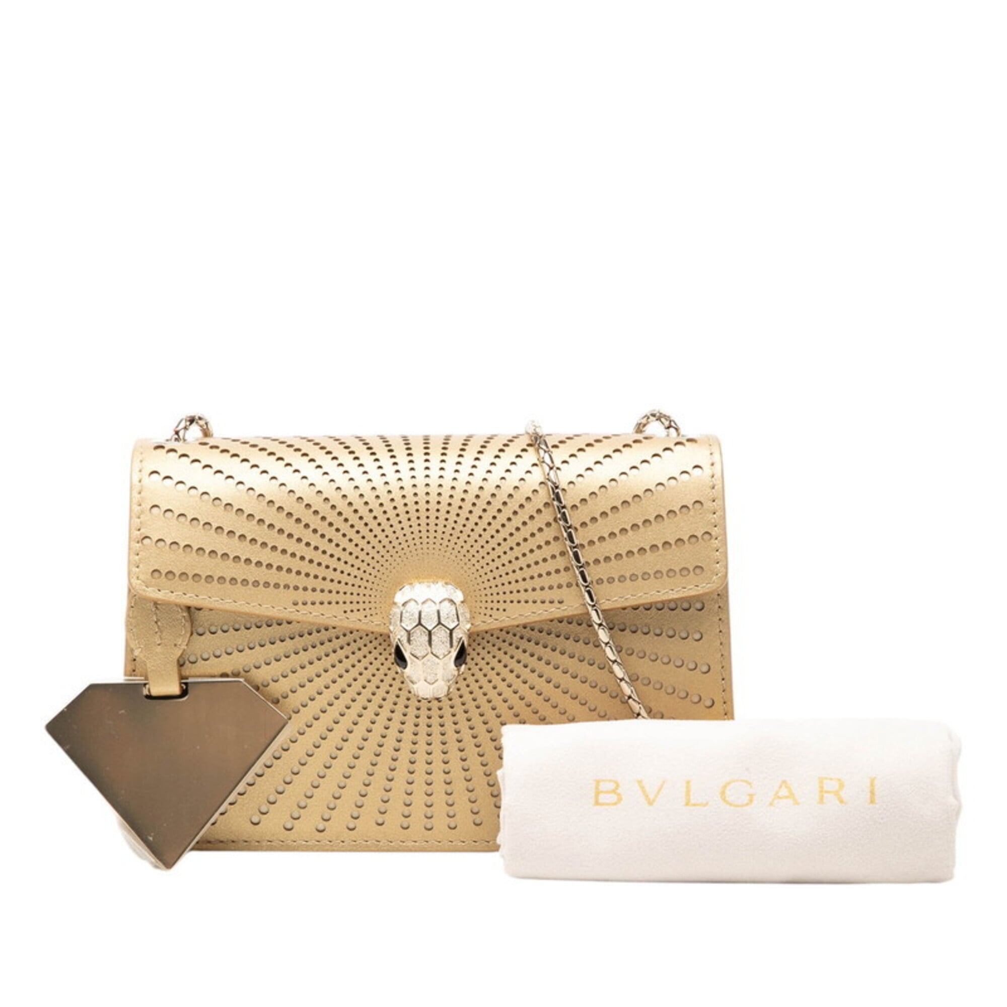 Bvlgari Gold Leather Shoulder Bag (Pre-Owned)