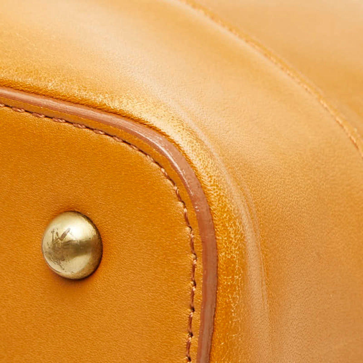 Burberry Camel Leather Shoulder Bag Tote Bag (Pre-Owned)