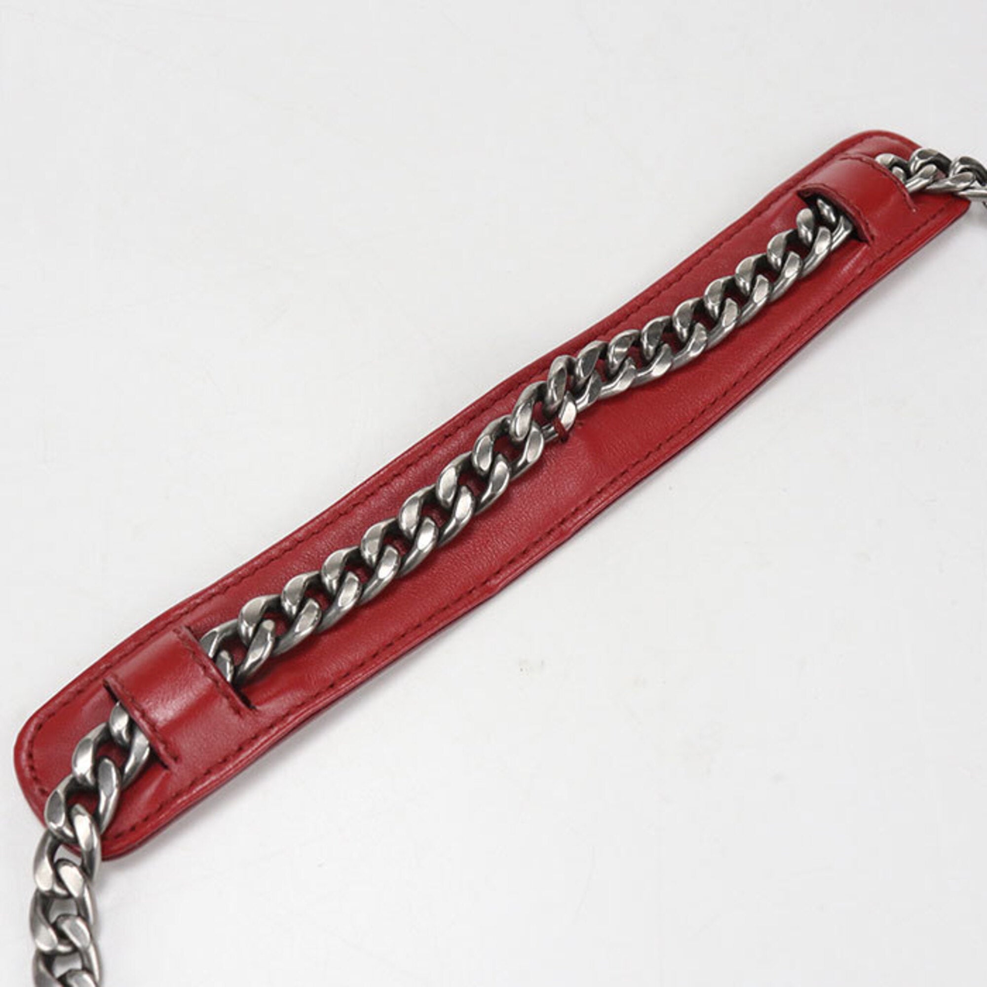 Prada Red Color Leather Shoulder Bag (Pre-Owned)