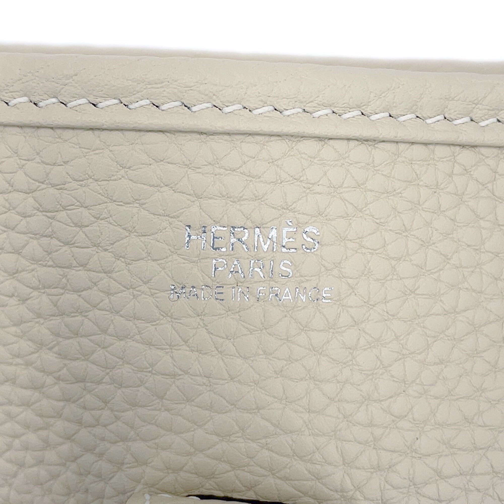 Hermes Ivory Taurillon Clemence Leather Shoulder Bag (Pre-Owned)