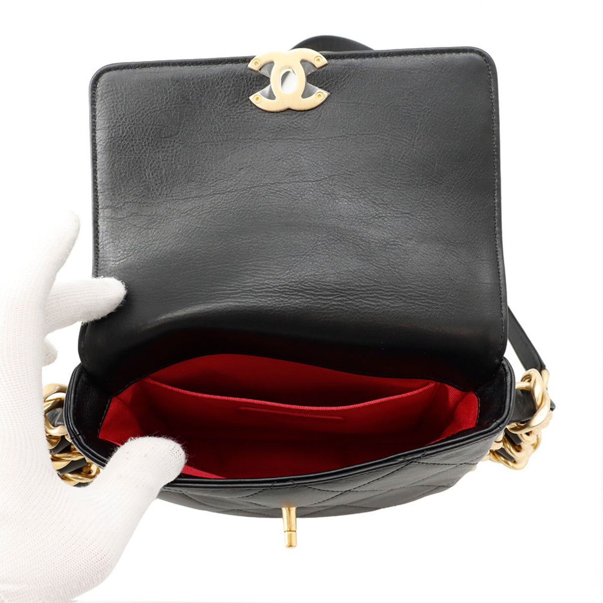 Chanel Matelasse Black Leather Handbag Shoulder Bag (Pre-Owned)