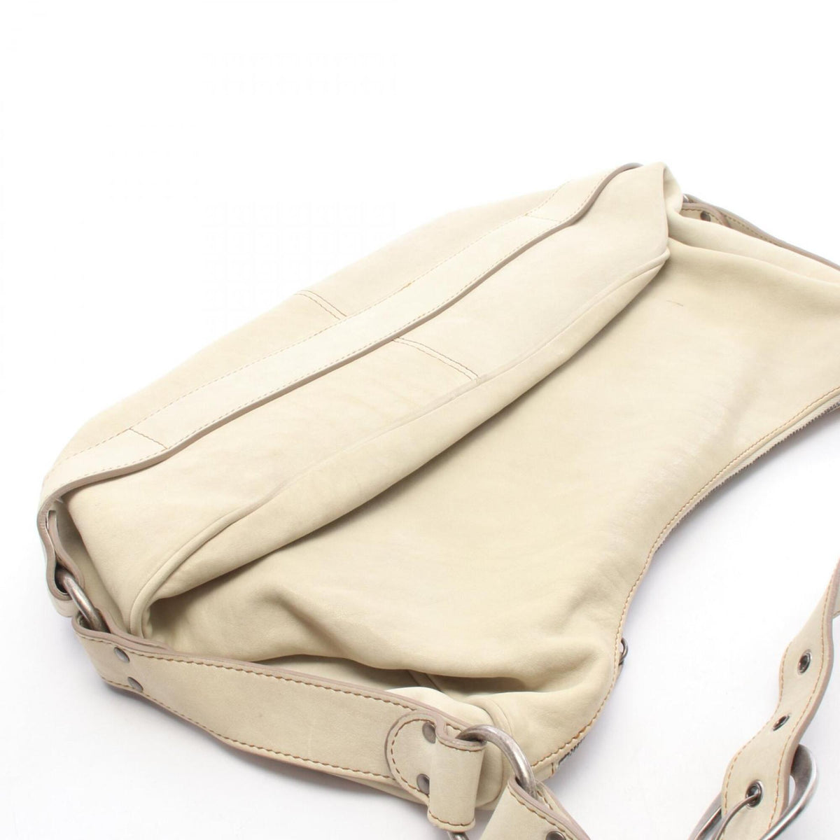 Christian Dior Brown Ivory Leather Handbag Shoulder Bag (Pre-Owned)