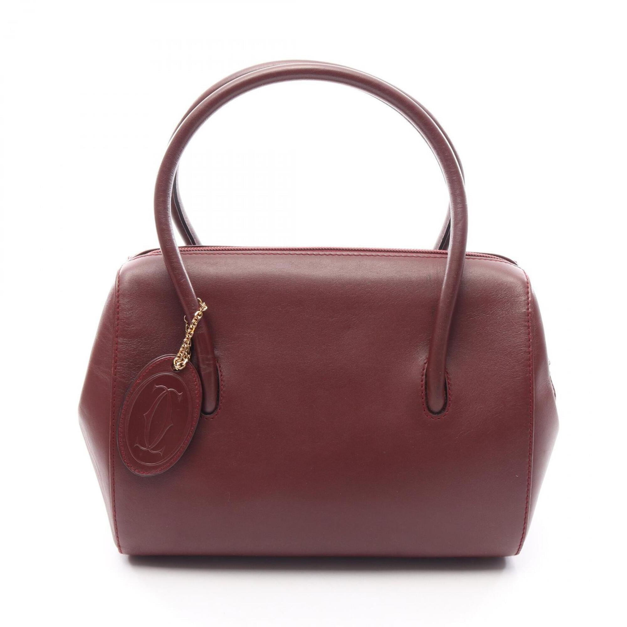 Cartier Bordeaux Leather Handbag (Pre-Owned)