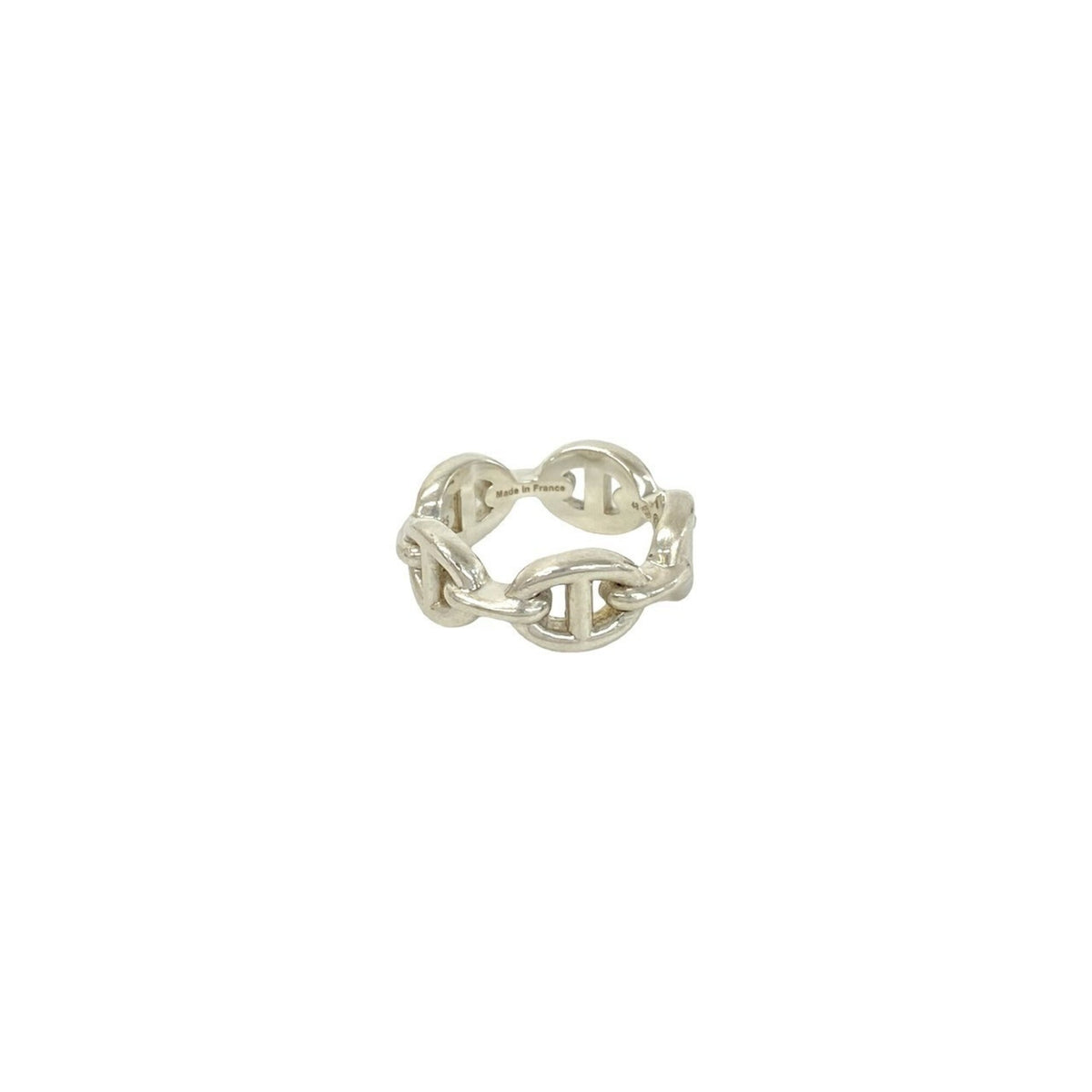 Hermes Silver Silver 925 Band Ring (Pre-Owned)