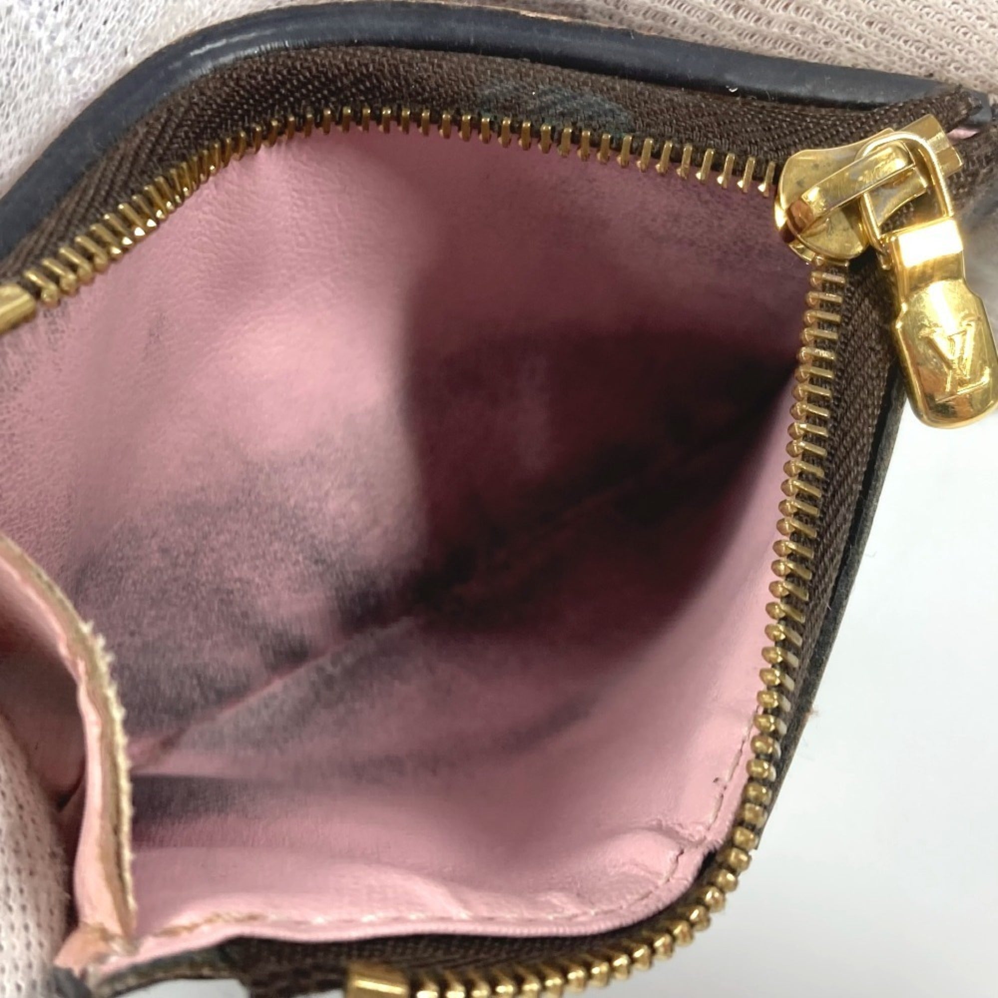 Louis Vuitton Brown Pink Monogram Wallet (Tri-Fold) (Pre-Owned)
