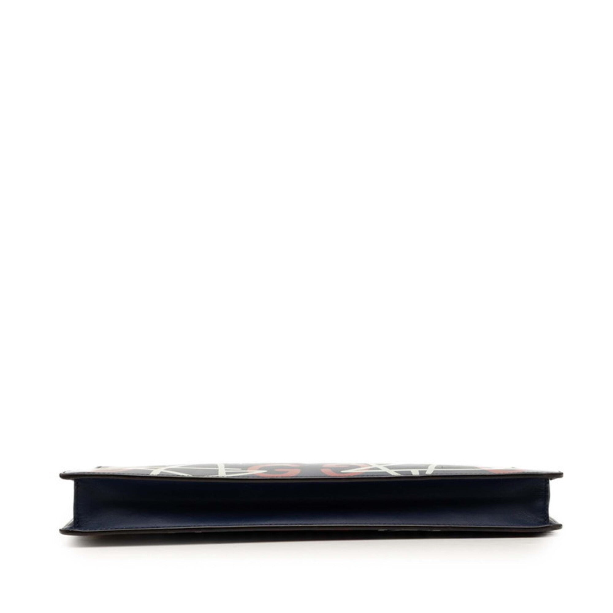 Gucci Multi-Color Navy Leather Clutch Bag (Pre-Owned)