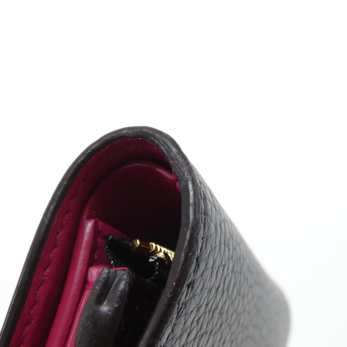 Louis Vuitton Black Hot Pink Leather Wallet (Tri-Fold) (Pre-Owned)